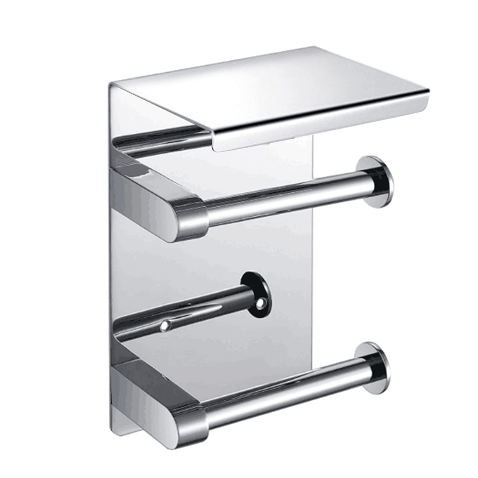 Galapara Stainless Steel Tissue Rack - Wall Mounted Bathroom Paper Towel Holder with Phone Shelf | Multi-Functional Storage for Kitchen, Office & Bathroom Organization