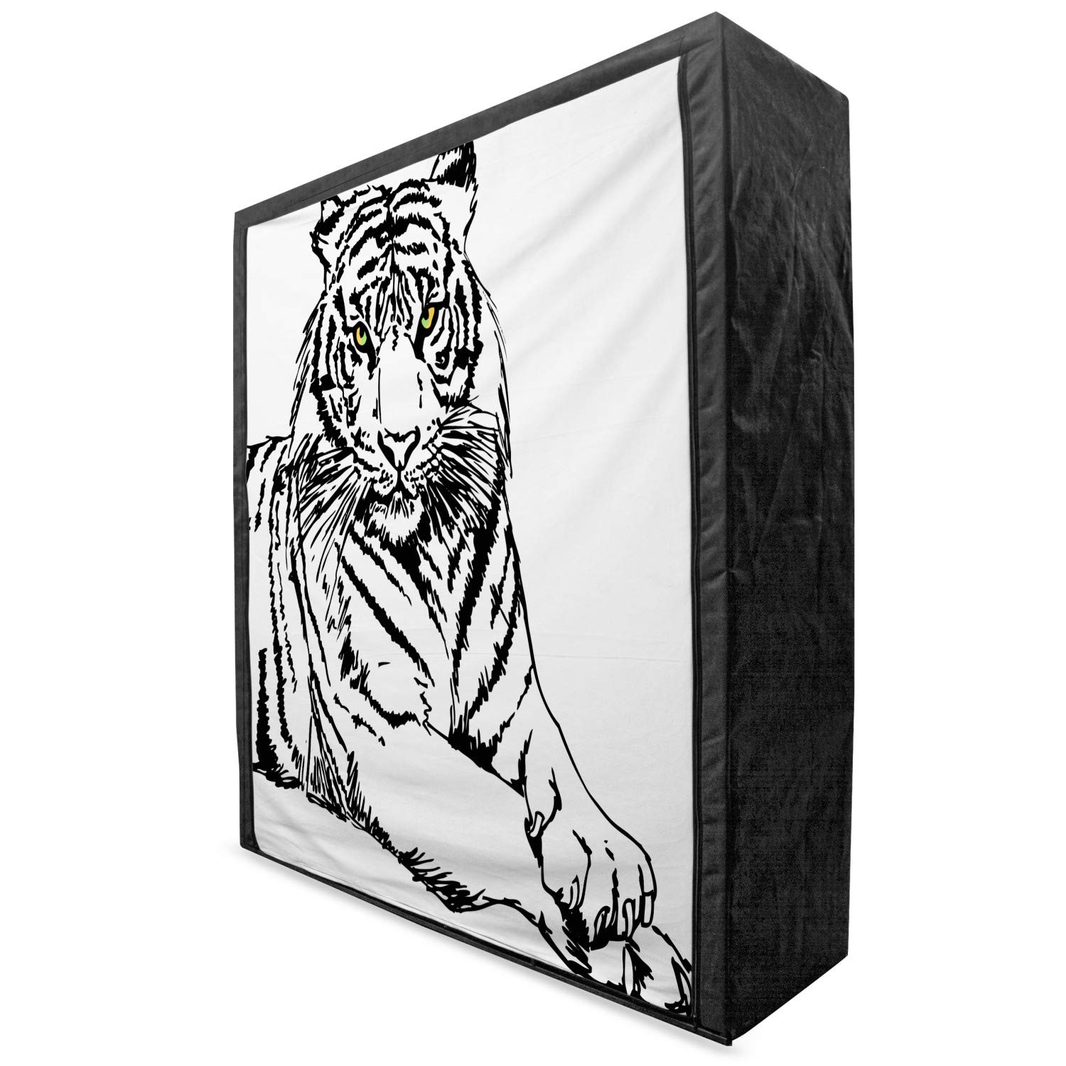 Ambesonne Savannah Portable Fabric Wardrobe with Shelves - 59