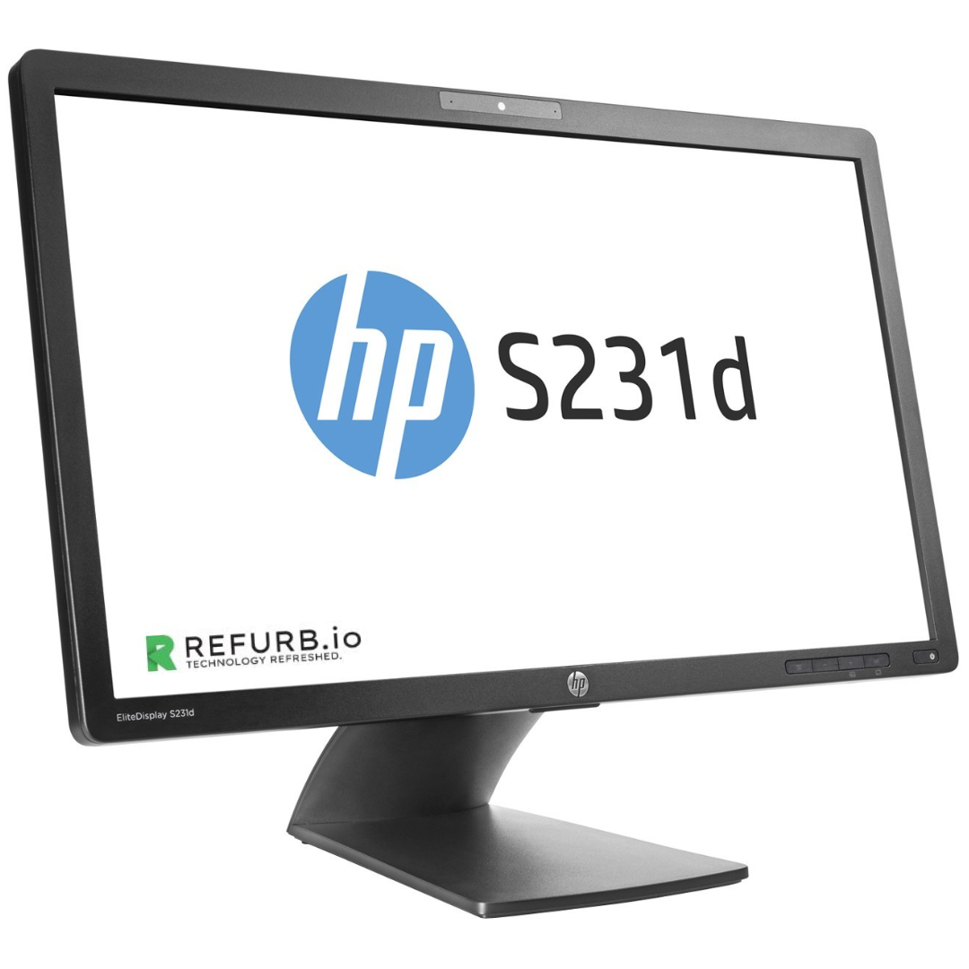 Refurbished HP S231D 23-inch LCD Monitor with Webcam - Grade A Certified | Perfect for Home Office, Gaming & Video Conferencing