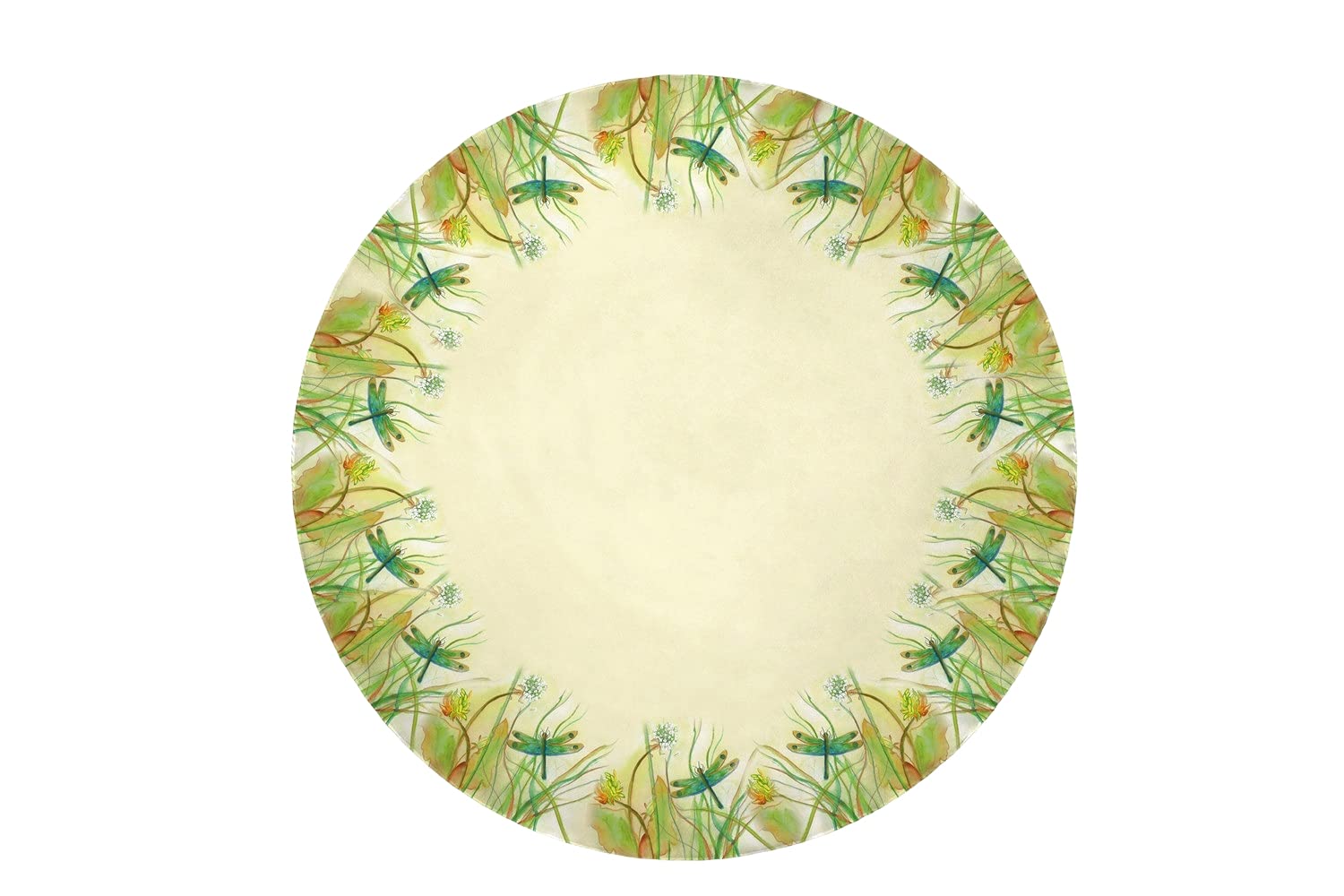 Betsy Drake Dragonfly Tablecloth 58 Inch - Elegant Floral Design for Dining Room, Kitchen, and Outdoor Picnic Decor