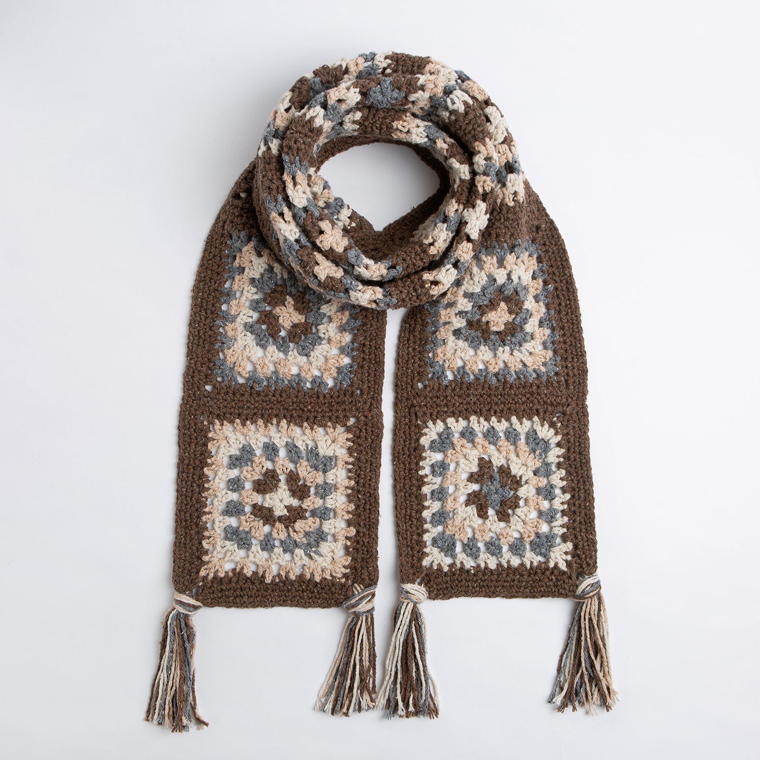 Granny Annie Squares Scarf Crochet Kit - DIY Woodland Themed Knitting Set for Beginners & Experts | Perfect for Winter Fashion, Gifts & Cozy Home Decor