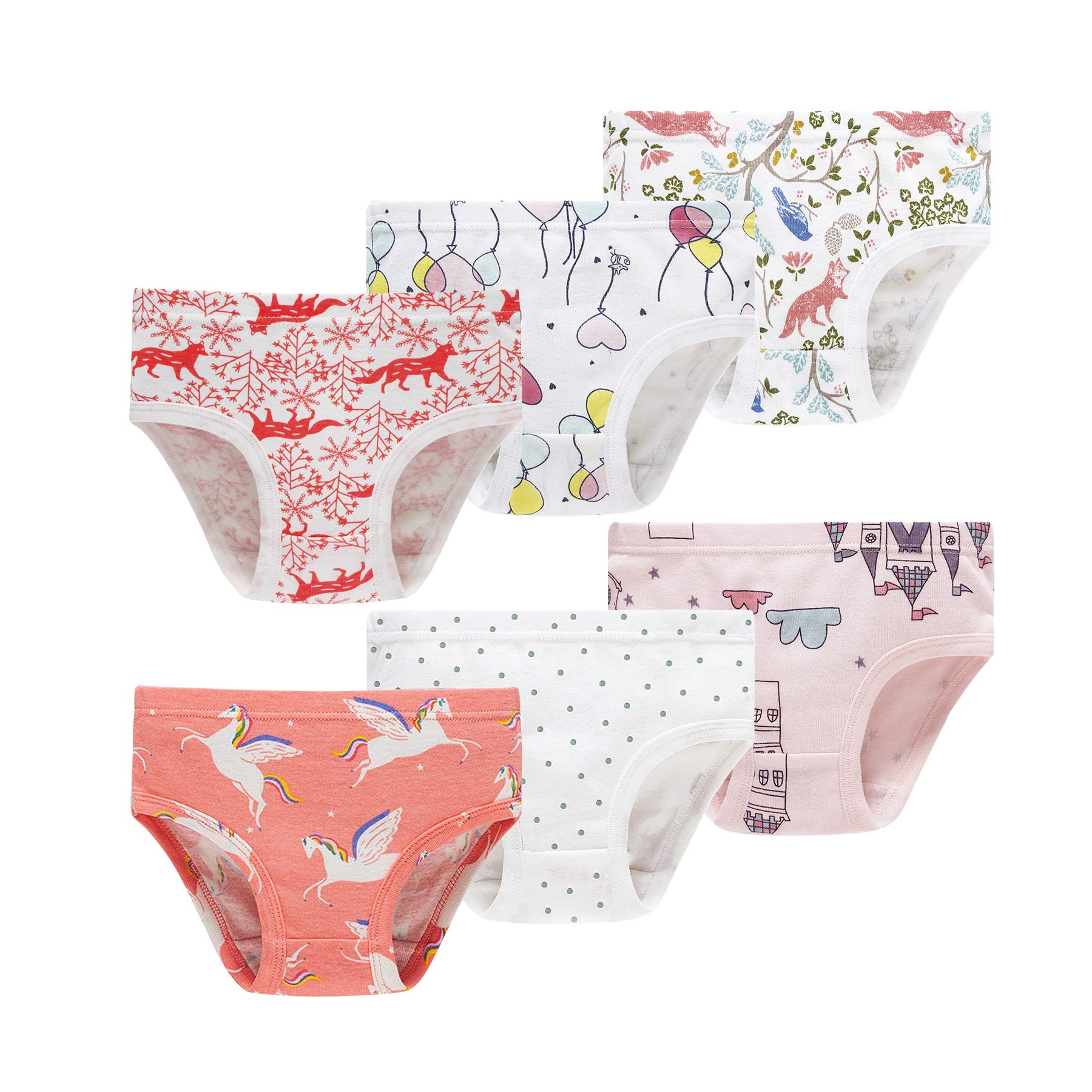 Winging Day Girls' 100% Cotton Underwear - Soft Breathable Panties for Kids & Toddlers - Perfect for School, Playtime & Everyday Comfort