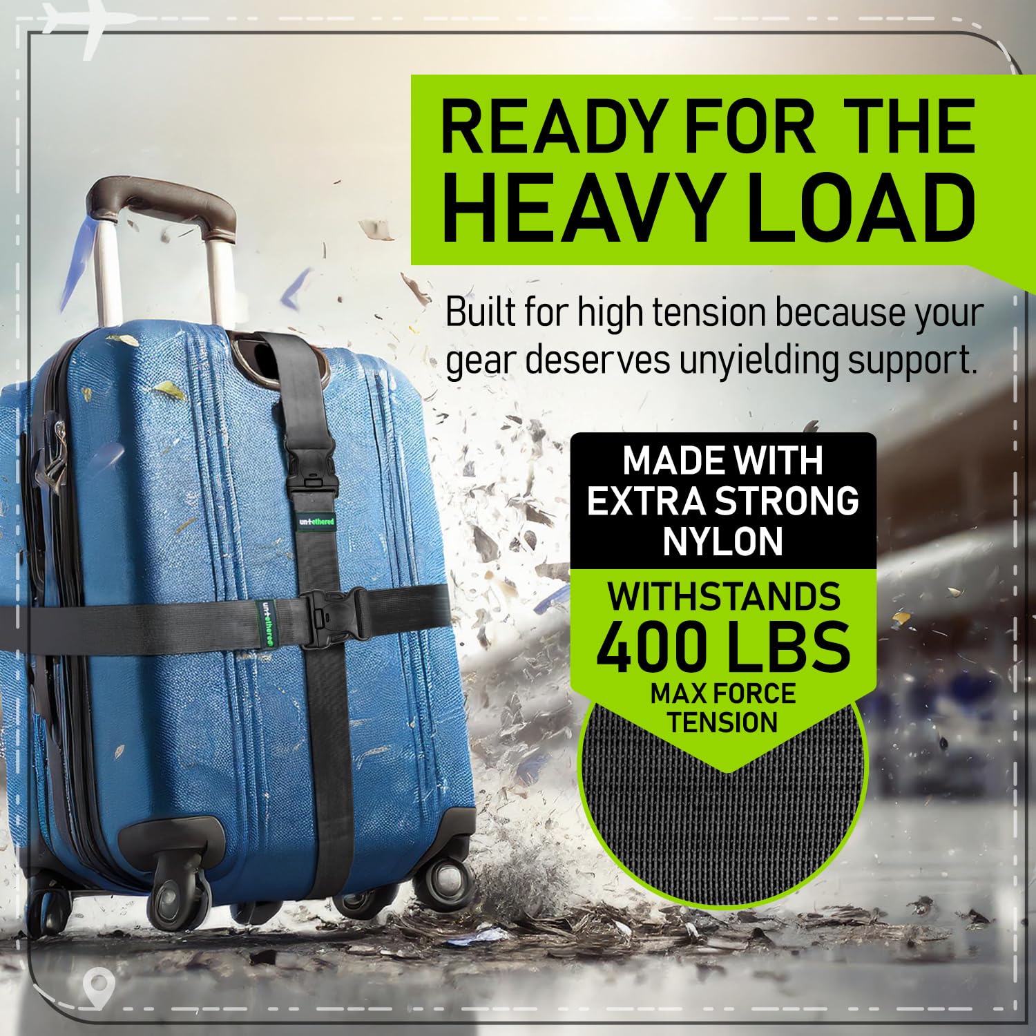 4-Pack TSA-Approved Luggage Straps | Heavy-Duty Adjustable Suitcase Belt Straps for Secure Travel | Durable Buckle Straps for Luggage Wrapping | Perfect for Airplane, Train & Road Trips
