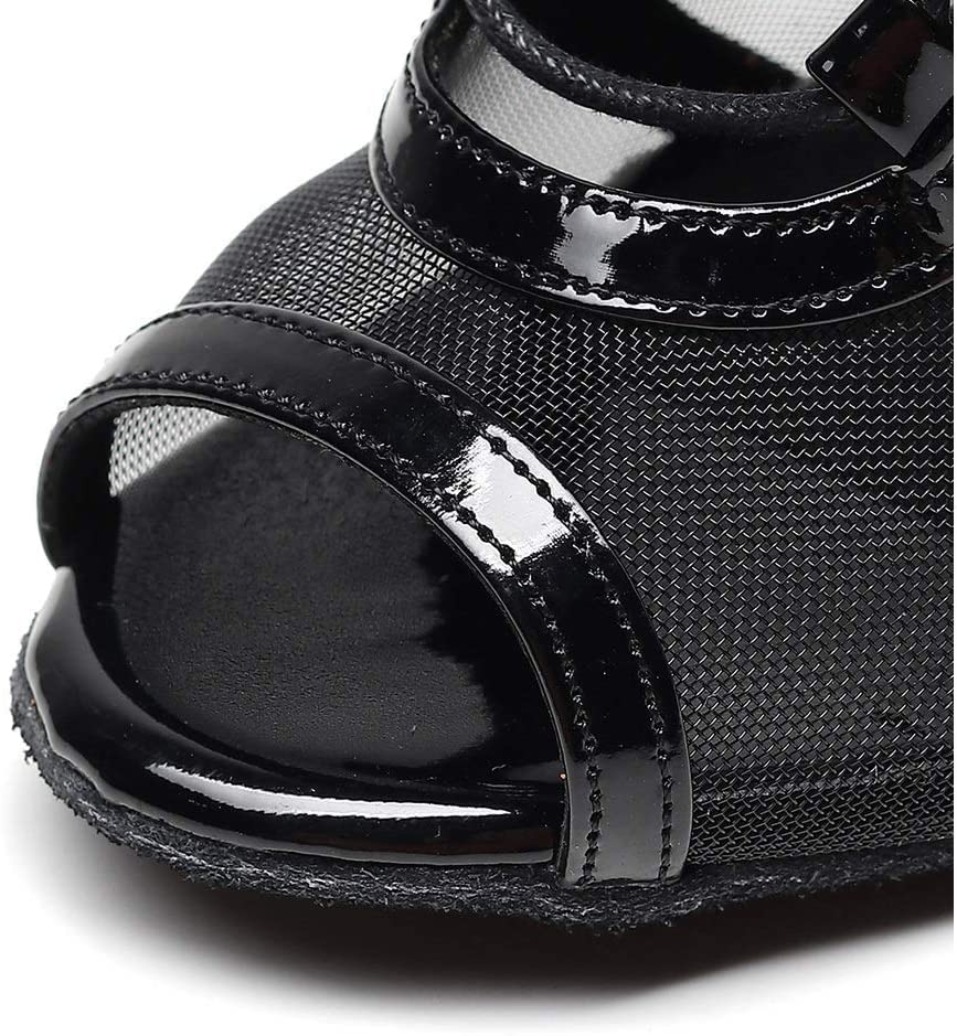 Women's Latin Salsa Ballroom Dance Shoes - Suede Sole Heeled Sandals for Wedding, Competition & Social Dancing (Black, Size US 9.5) | Perfect for Salsa, Tango, Bachata & Ballroom Dance Classes