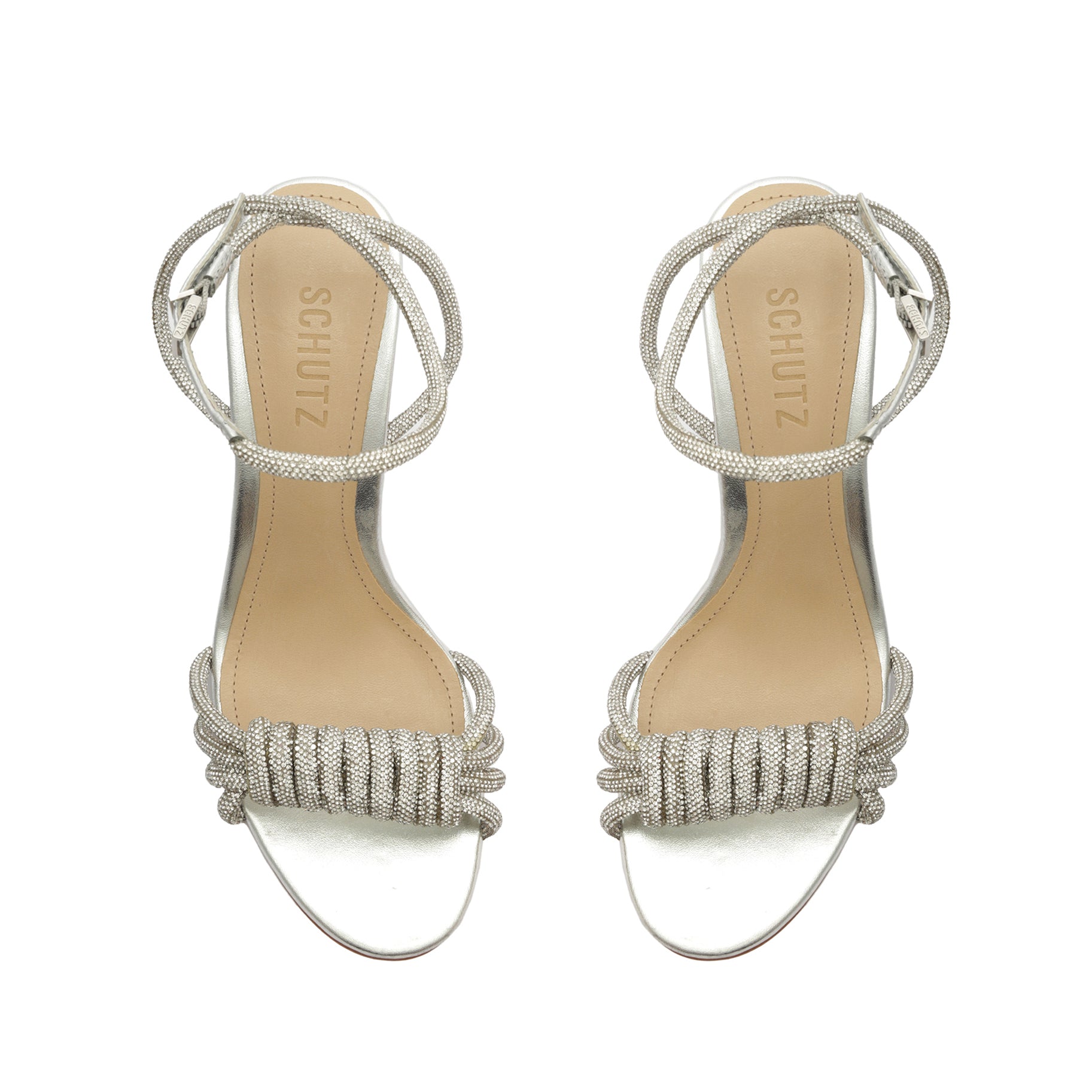 Jewell Block Metallic Nappa Leather Sandals for Women - Comfortable Summer Dressy Strappy Heels | Perfect for Weddings, Parties & Date Nights