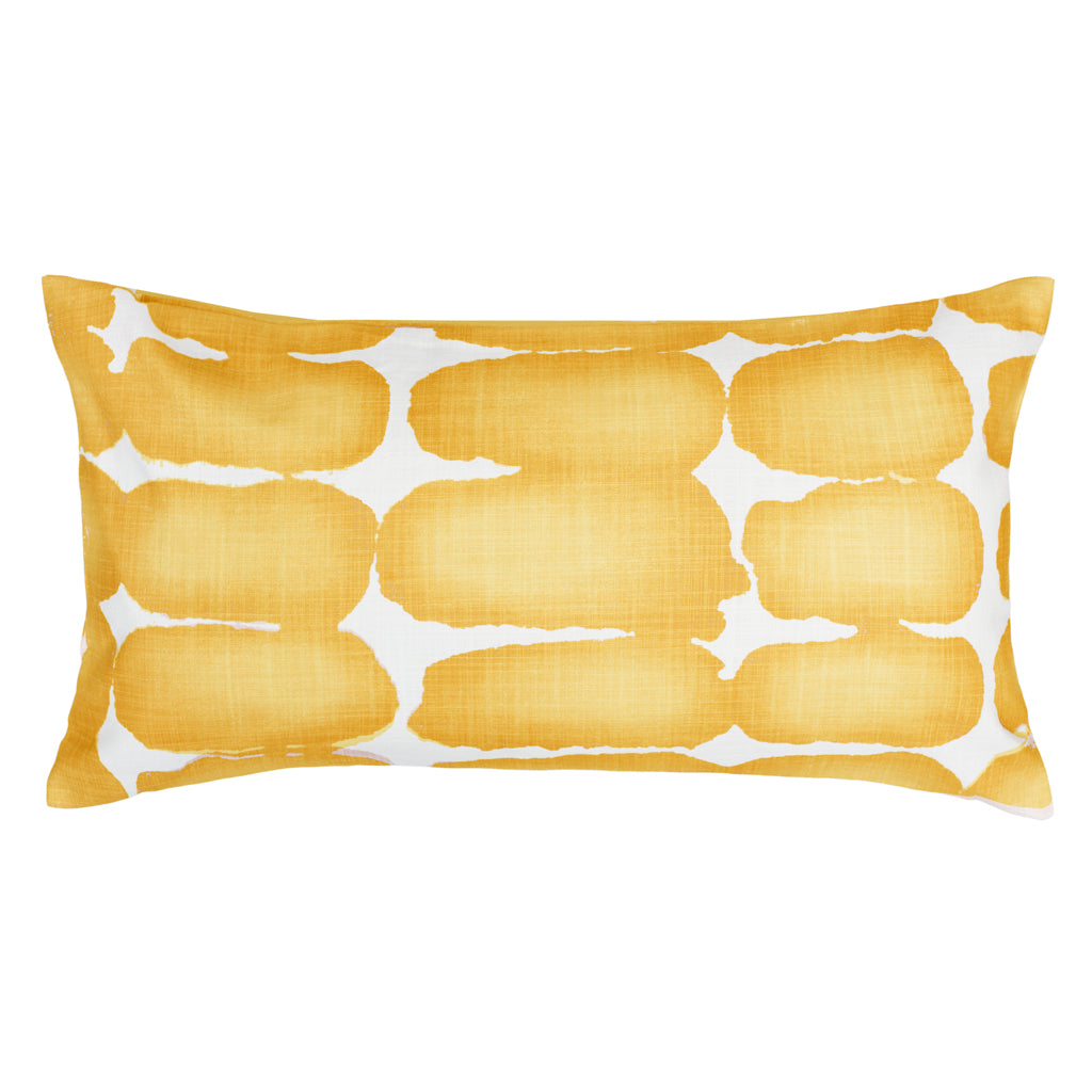 Mustard Shibori Brush Throw Pillow Cover - Handmade Boho Decorative Cushion for Sofa, Bed, Living Room - Perfect for Home Decor & Gift Giving