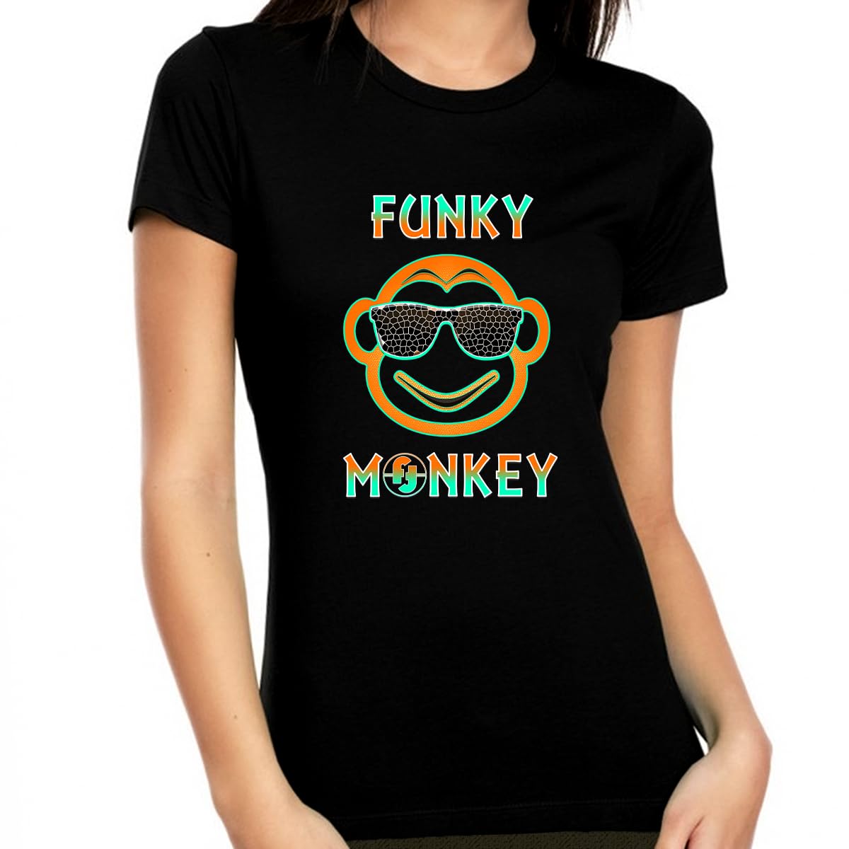 Funky Monkey Graphic Tees for Women & Teens - Trendy Funny T-Shirts for Casual Wear, Parties & Gifts - Cute & Comfortable Women's Humor Shirts for Everyday Outfits