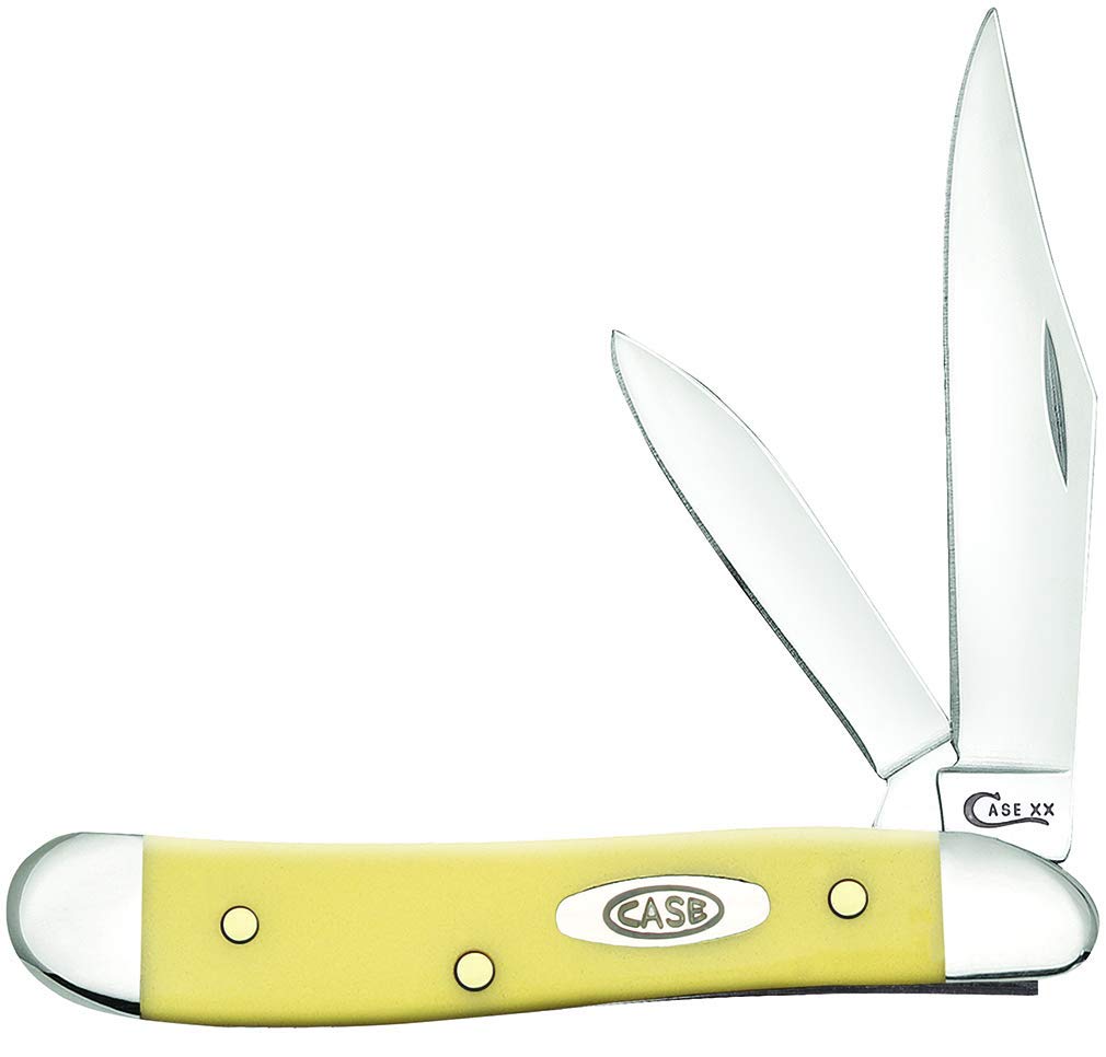 Yellow CV Peanut Pocket Knife - Compact & Durable EDC Folding Knife for Camping, Hiking, and Everyday Carry