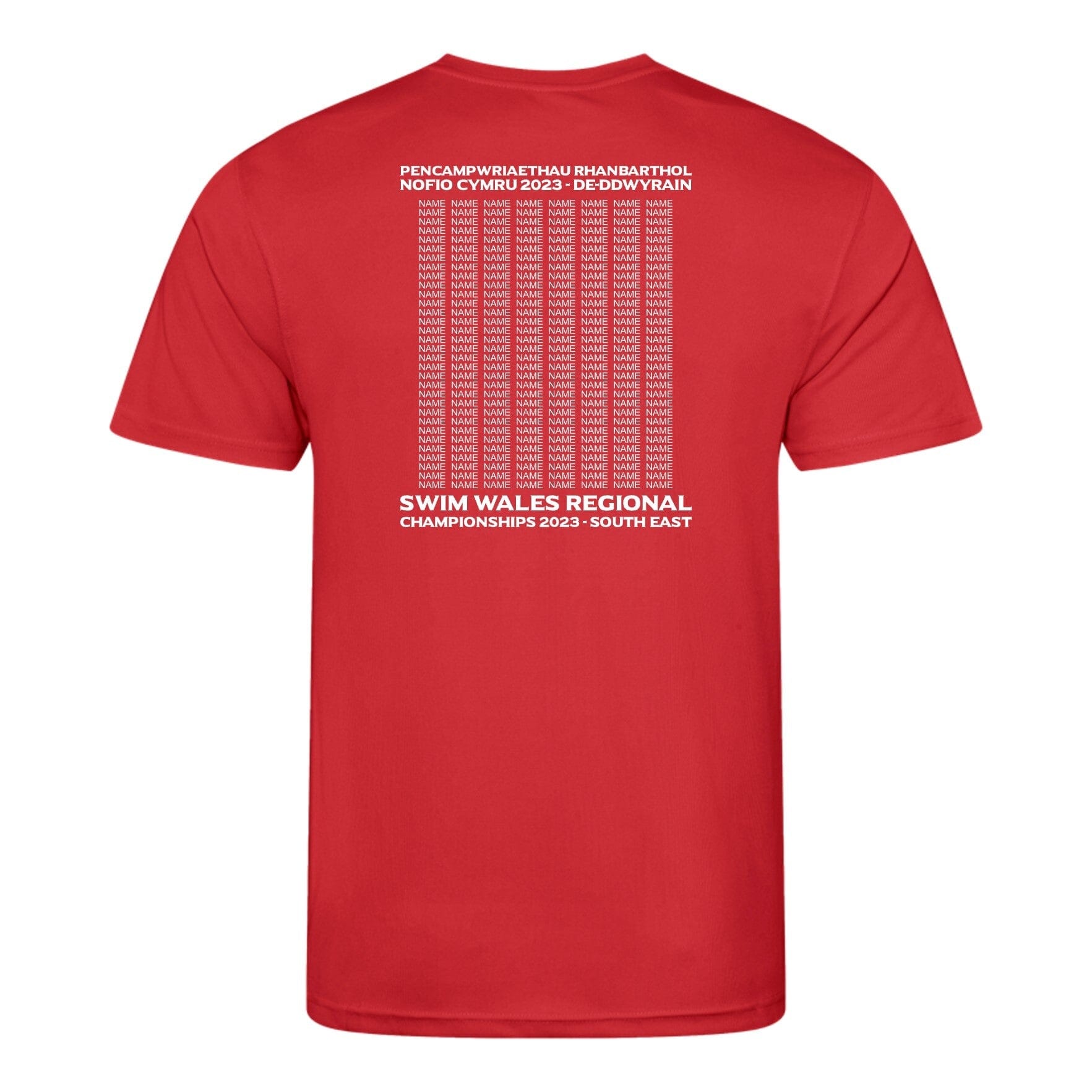 Swim Wales South East Region Championships 2023 T-Shirt - Red | Official Competition Apparel for Swimmers & Fans | Perfect for Poolside Support & Athletic Events
