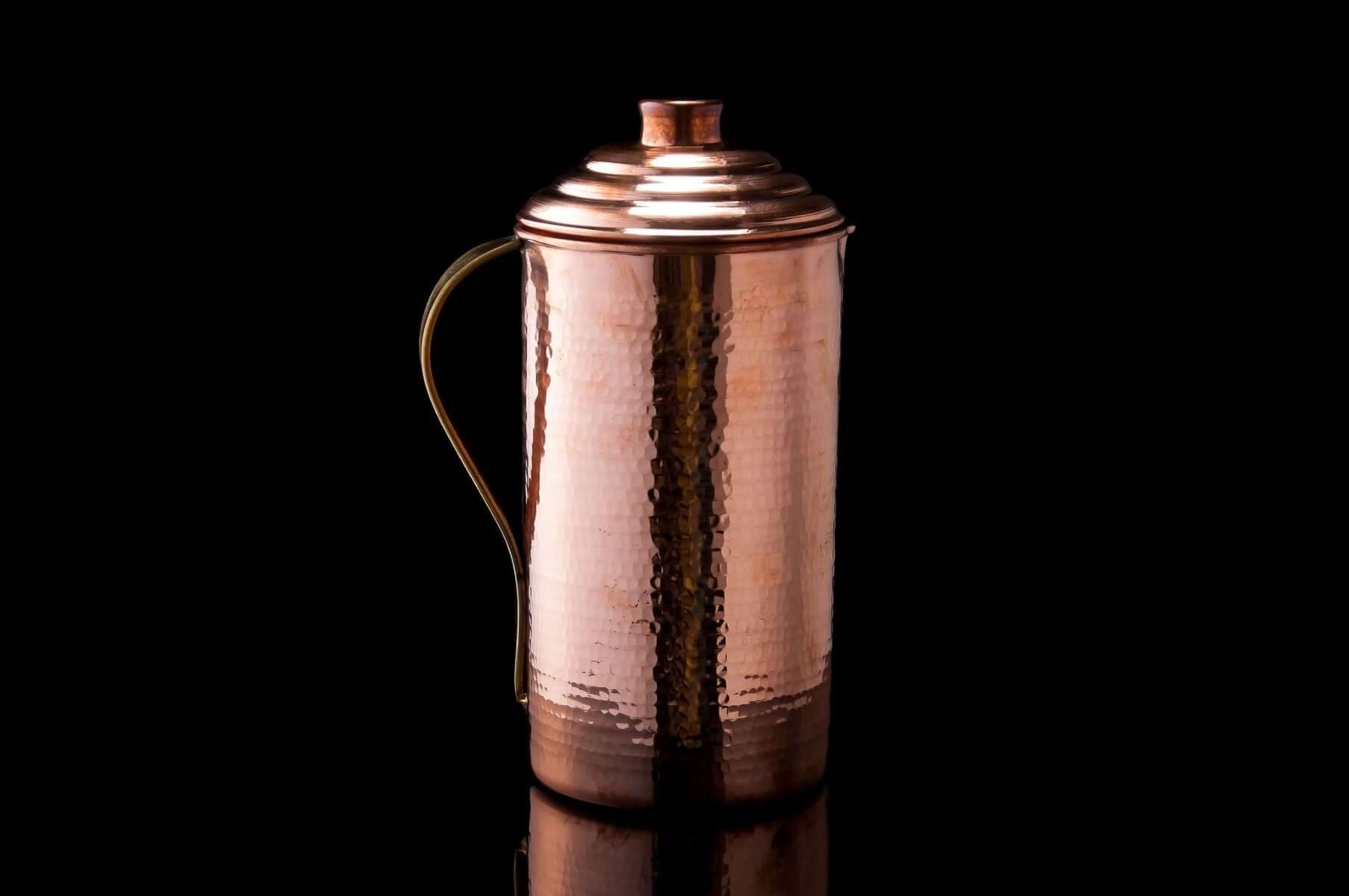Handmade Copper Water Jug - Pure Copper Pitcher for Healthy Drinking, Ayurvedic Benefits - Perfect for Home, Office & Outdoor Use