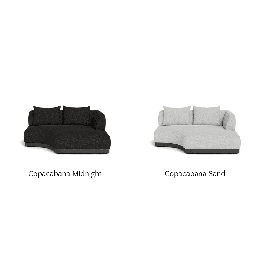 Amalfi Outdoor Curved Chaise Right Sectional Sofa - Waterproof Wicker Patio Furniture Set for Poolside, Garden & Backyard Relaxation