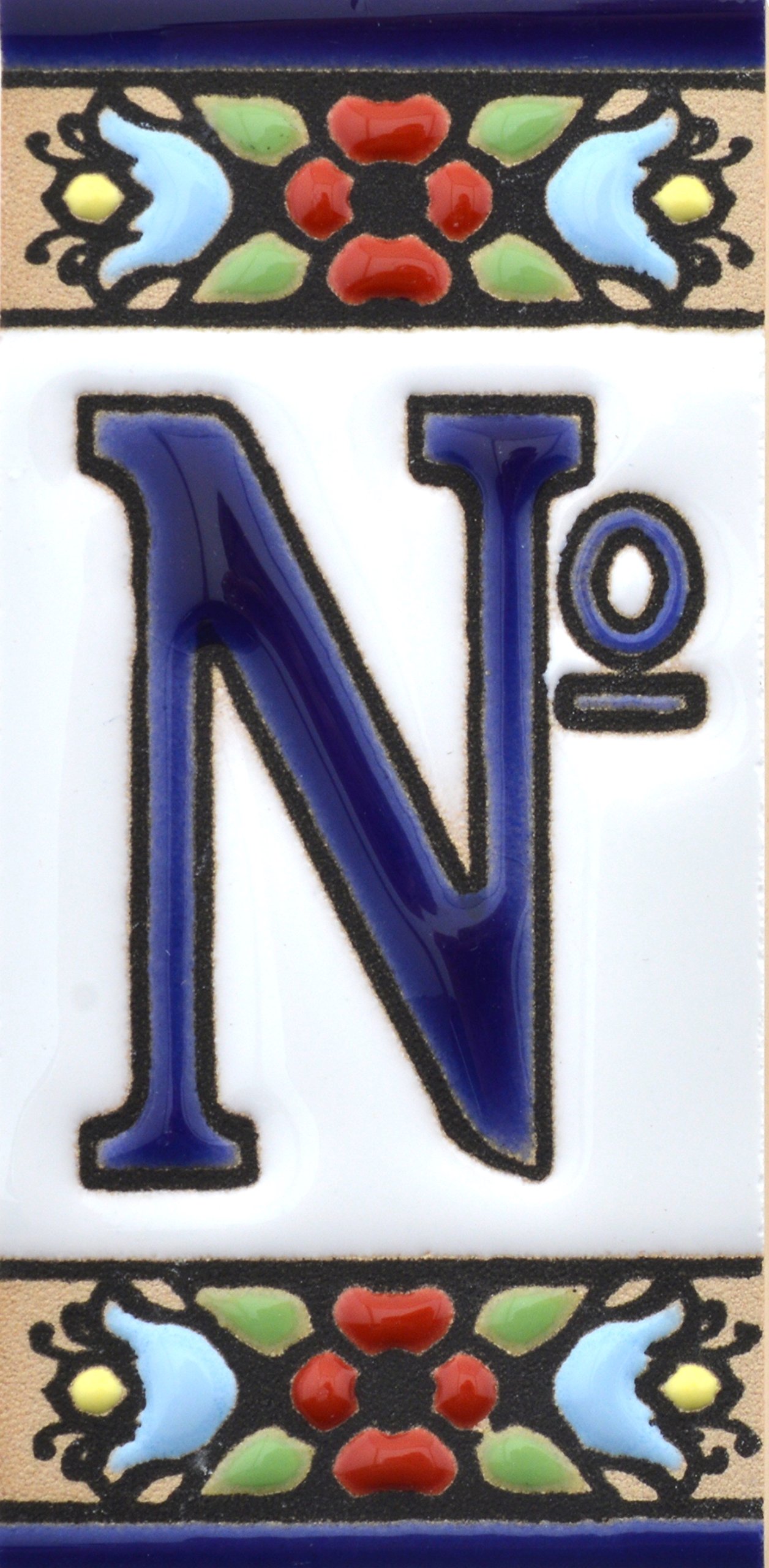 3 Inch Handpainted House Letter Tiles - Custom Address Numbers & Names for Home Signs - Flores Mini Design 2.87