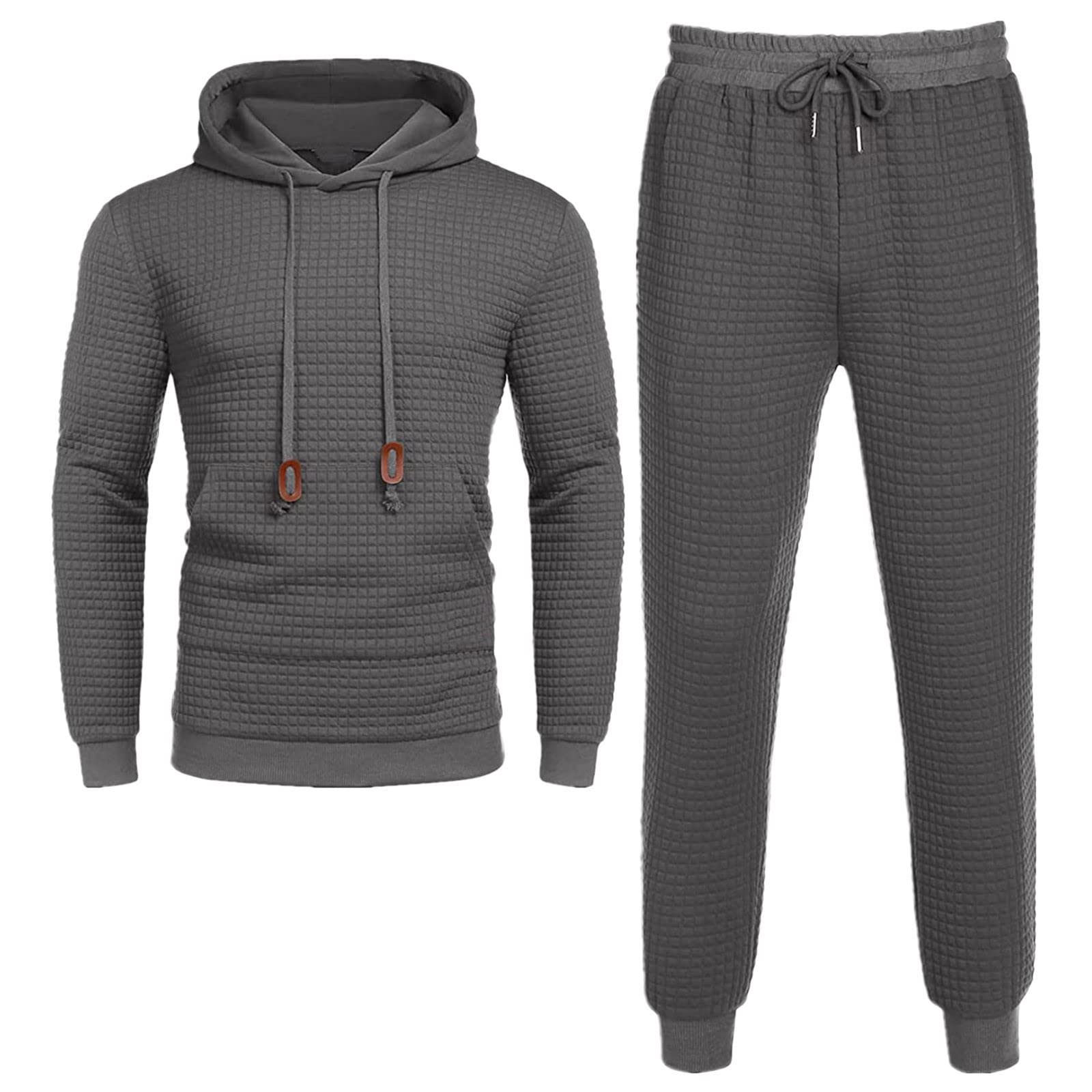 JUNGE Men's 2-Piece Jogging Suit Set - Athletic Hoodie & Sweatpants Tracksuit for Running, Gym & Casual Wear | Breathable Activewear for Men