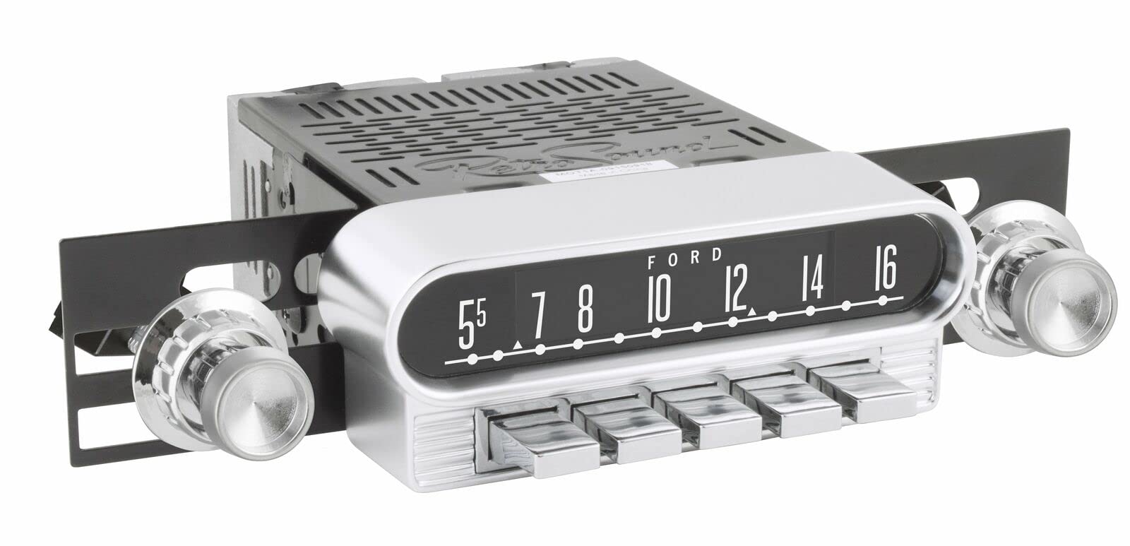 Vintage Monterey Radio Motor 2 - Chrome Push Buttons & Knobs Kit with Retro Overlay | Classic Car Audio Upgrade for 1960s-1970s Vehicles | Perfect for Car Shows & Restoration Projects