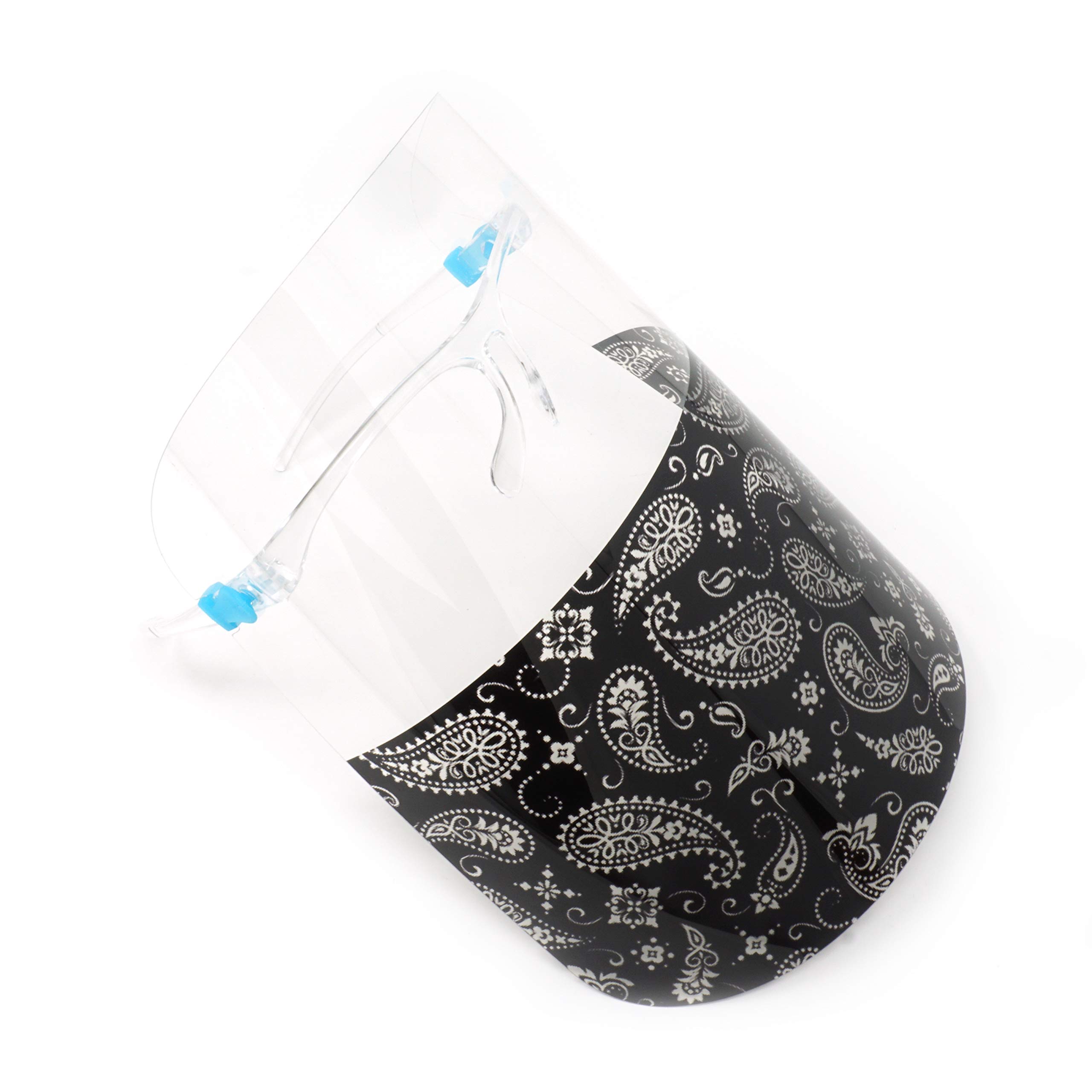 ArtToFrames 20-Pack Protective Face Shields - Paisley Design, Transparent Face & Eye Protection Against Droplets & Saliva - Reusable Glasses with Replaceable Shield PPE for Healthcare, Schools & Public Safety