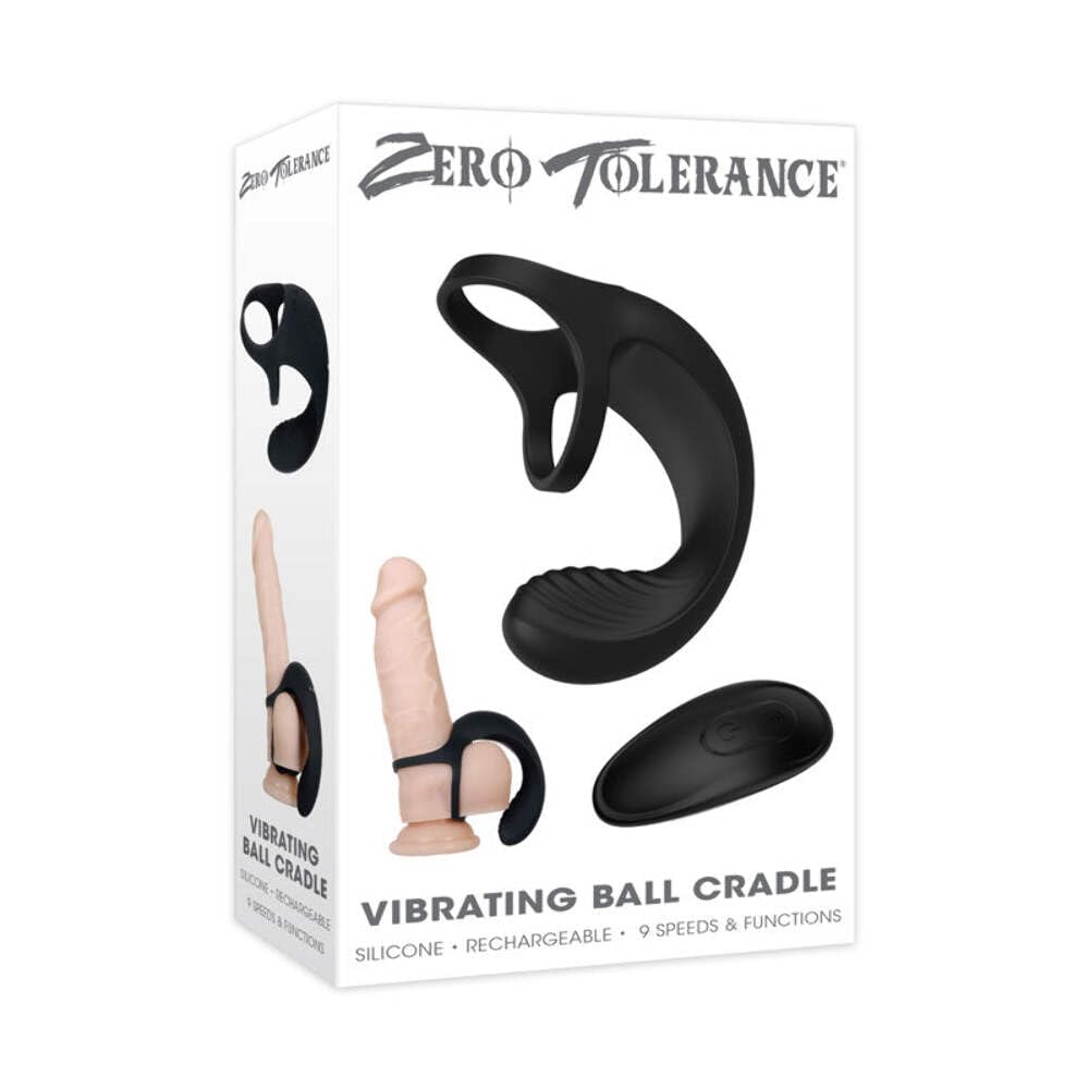 Zero Tolerance Silicone Rechargeable Vibrating Ball Cradle with Remote Control - Black | Adult Pleasure Toy for Couples & Solo Play | Enhance Intimacy & Sensual Massage