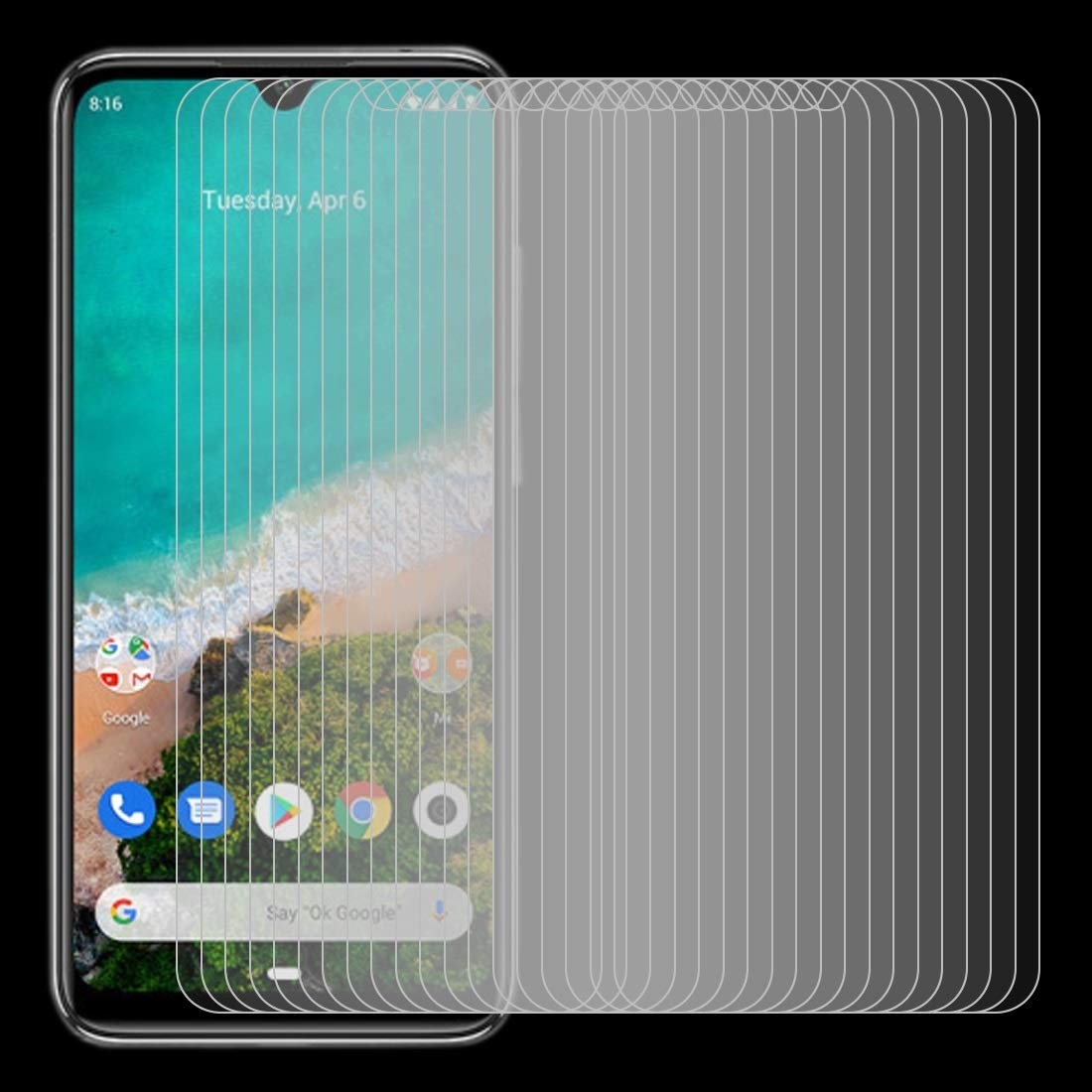 Xiaomi Mi A3 Tempered Glass Screen Protector - 50 Pack Half-Screen Transparent HD Clear Film | Anti-Scratch & Bubble-Free | Perfect for Daily Use, Gaming & Work