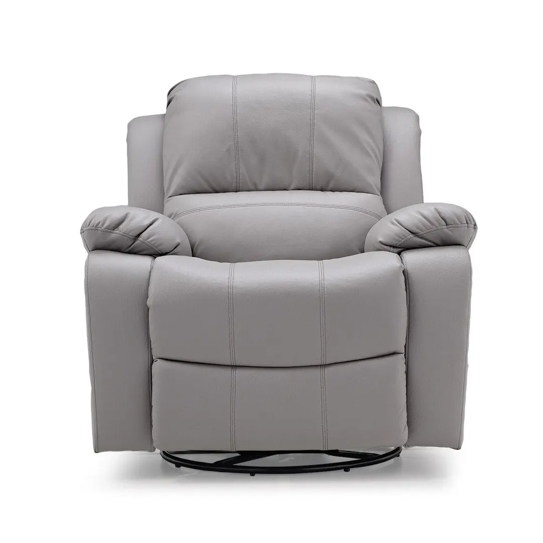Premium Bronze Gray Manual Recliner Chair with Swivel Rocking Function - Perfect for Living Room, Home Theater, and Office Relaxation