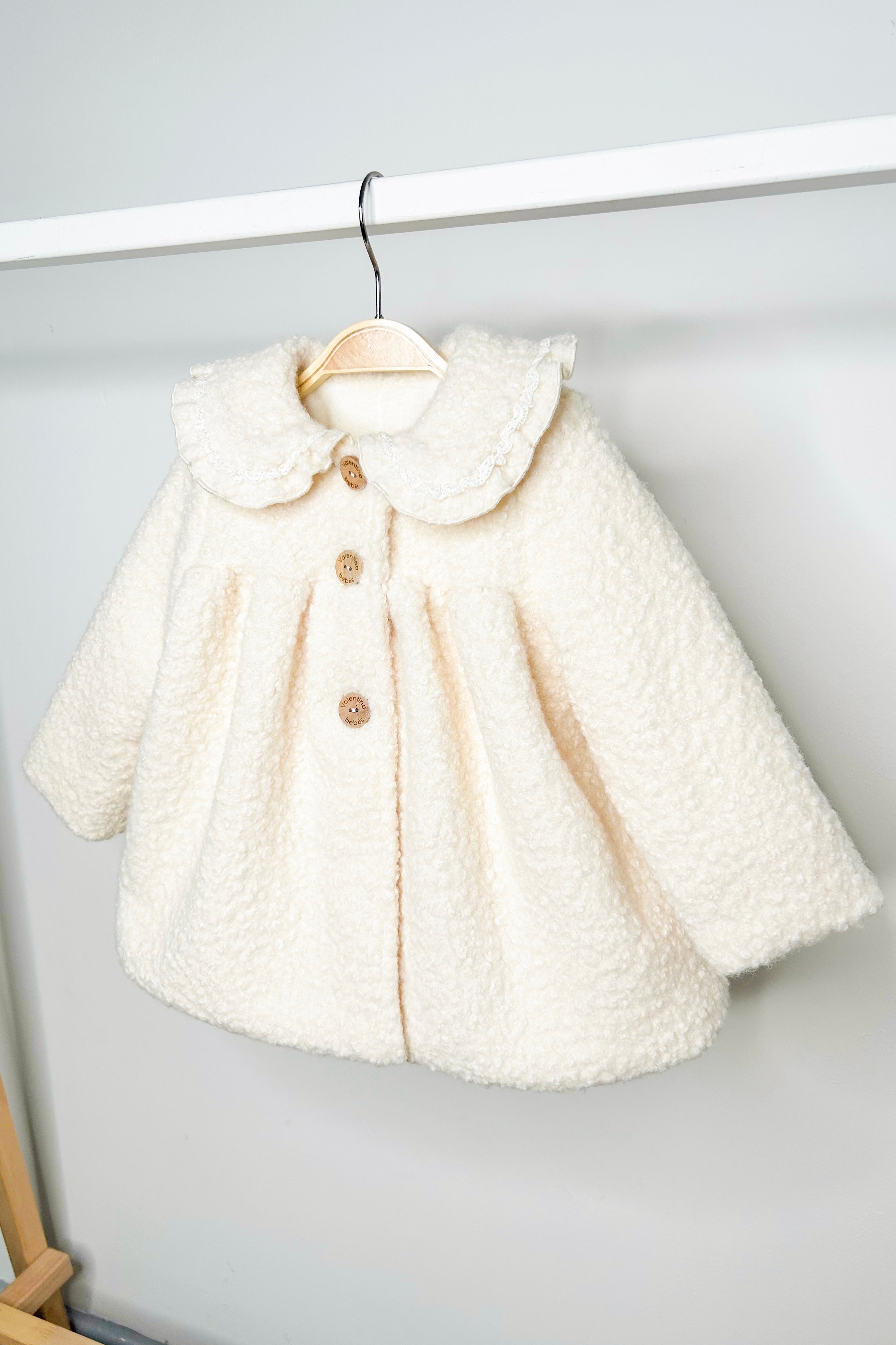 Ivory Bouclé Coat for Women - Elegant Winter Tweed Jacket with Faux Fur Collar | Perfect for Office, Parties & Holiday Outfits