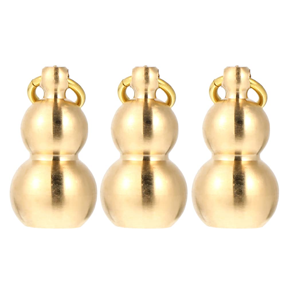 EXCEART 3-Piece Feng Shui Gourd Pendant Charms - Antique Calabash Keychain for Car Decor, DIY Jewelry Making (Necklace, Bracelet, Earrings) & Car Key Holder - Bring Prosperity & Good Luck to Your Vehicle and Accessories
