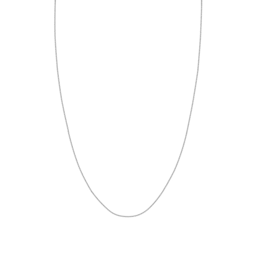 14Kt White Gold 1.25mm Wheat Chain Necklace 18 Inch - Elegant Dainty Jewelry for Women, Perfect for Layering, Gifts & Everyday Wear