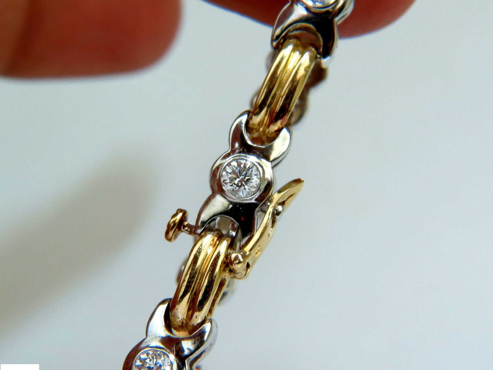 2.00 Carat Diamond Bezel Link Bracelet - G/VS2 Quality - 14K Two-Tone Gold (White & Yellow) - Perfect for Weddings, Anniversaries & Special Occasions