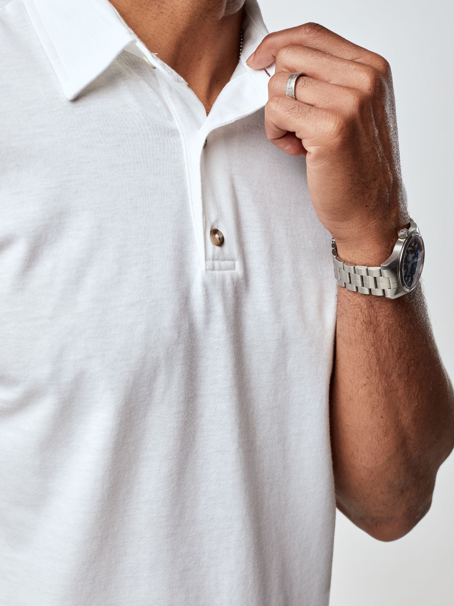 Premium White Torrey Polo Shirt for Men - Classic Cotton Casual Wear for Golf, Business & Everyday Outfits