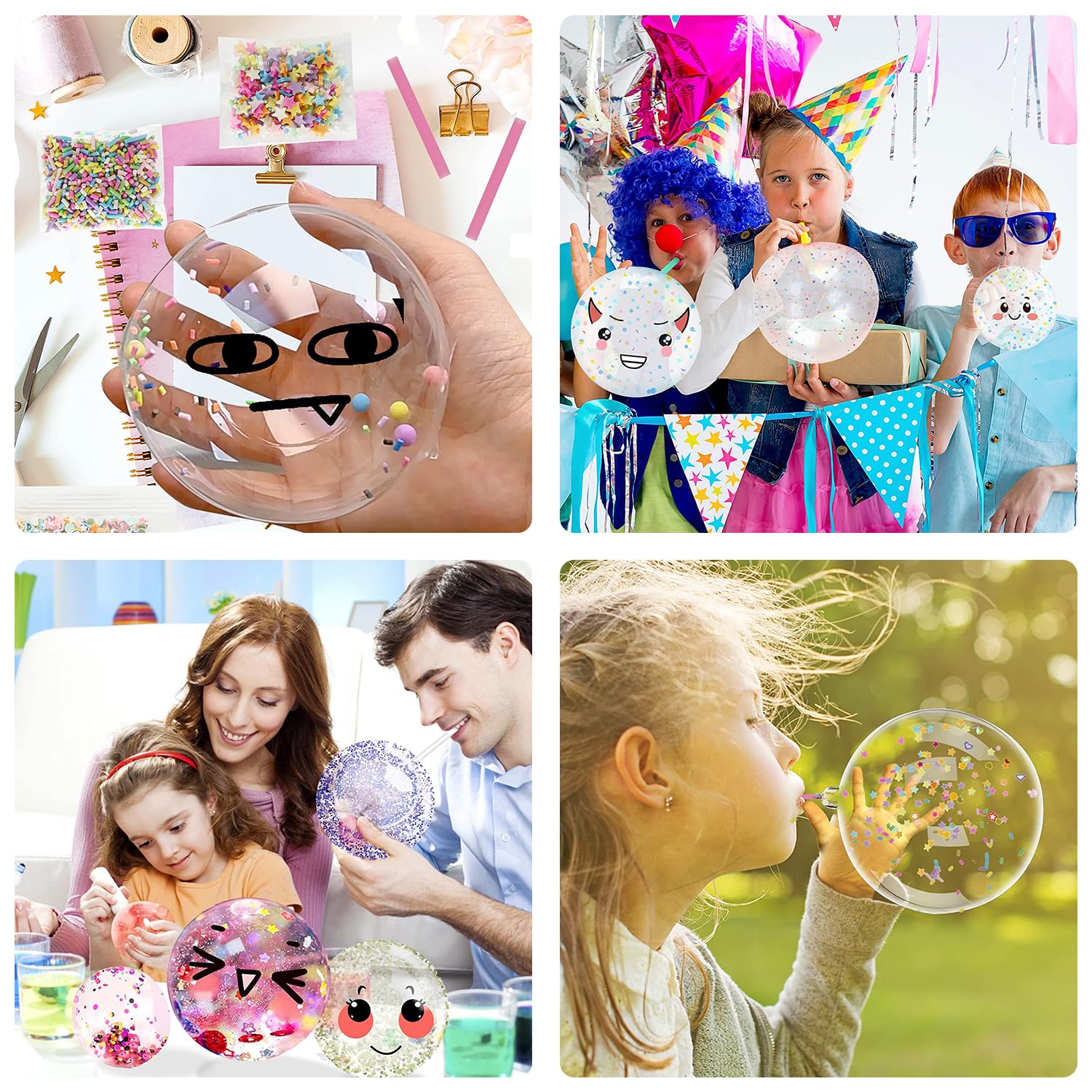 Self-Adhesive Bubble Tapes - Reusable Bubble Blowing Tape Kit with Transparent Nano Bubbles for DIY Crafts, Party Favors, Kids Activities & Stress Relief - Fun for Adults and Children