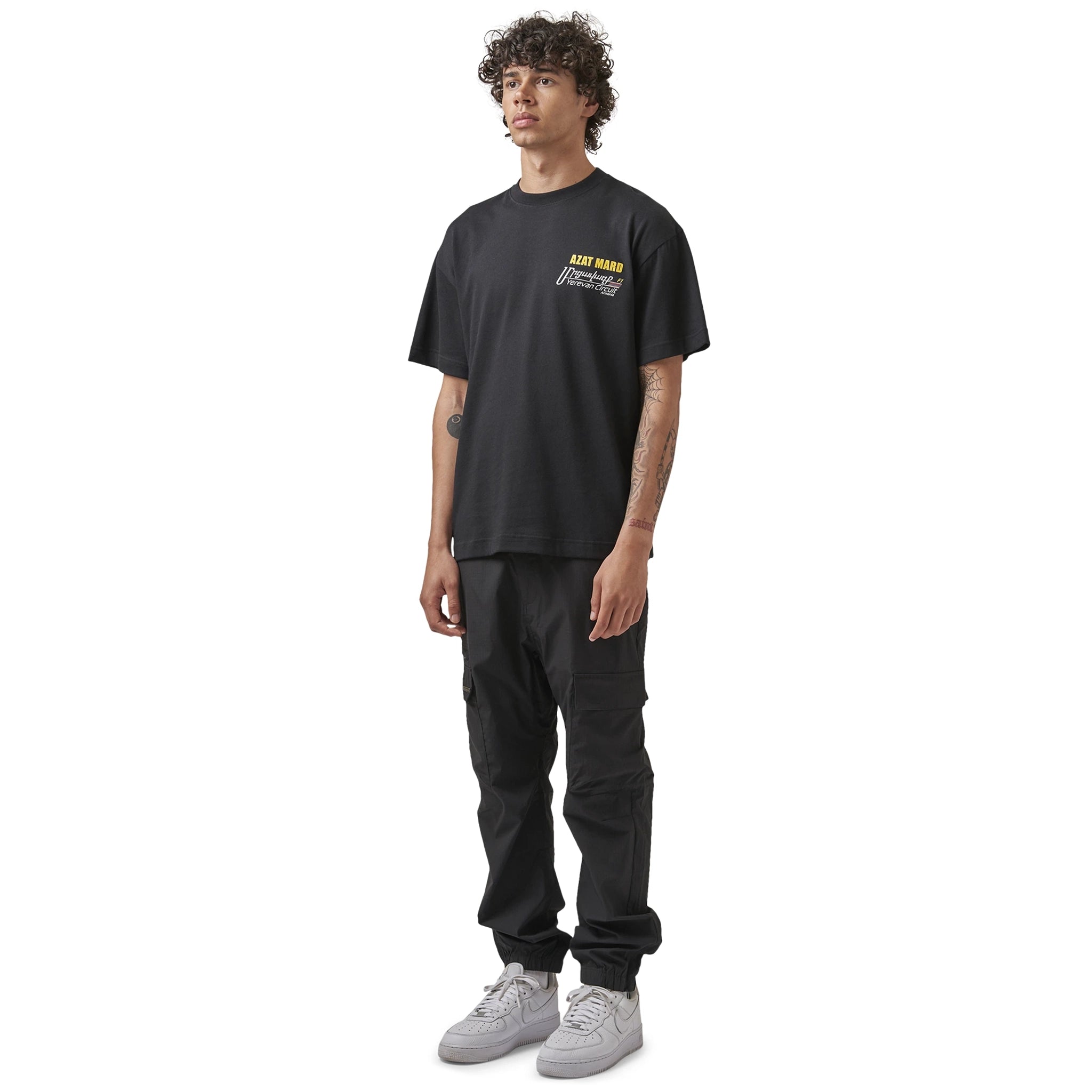 Azat Mard Yerevan Racing T-Shirt - Black Men's Athletic Tee for Running, Gym & Streetwear Fashion