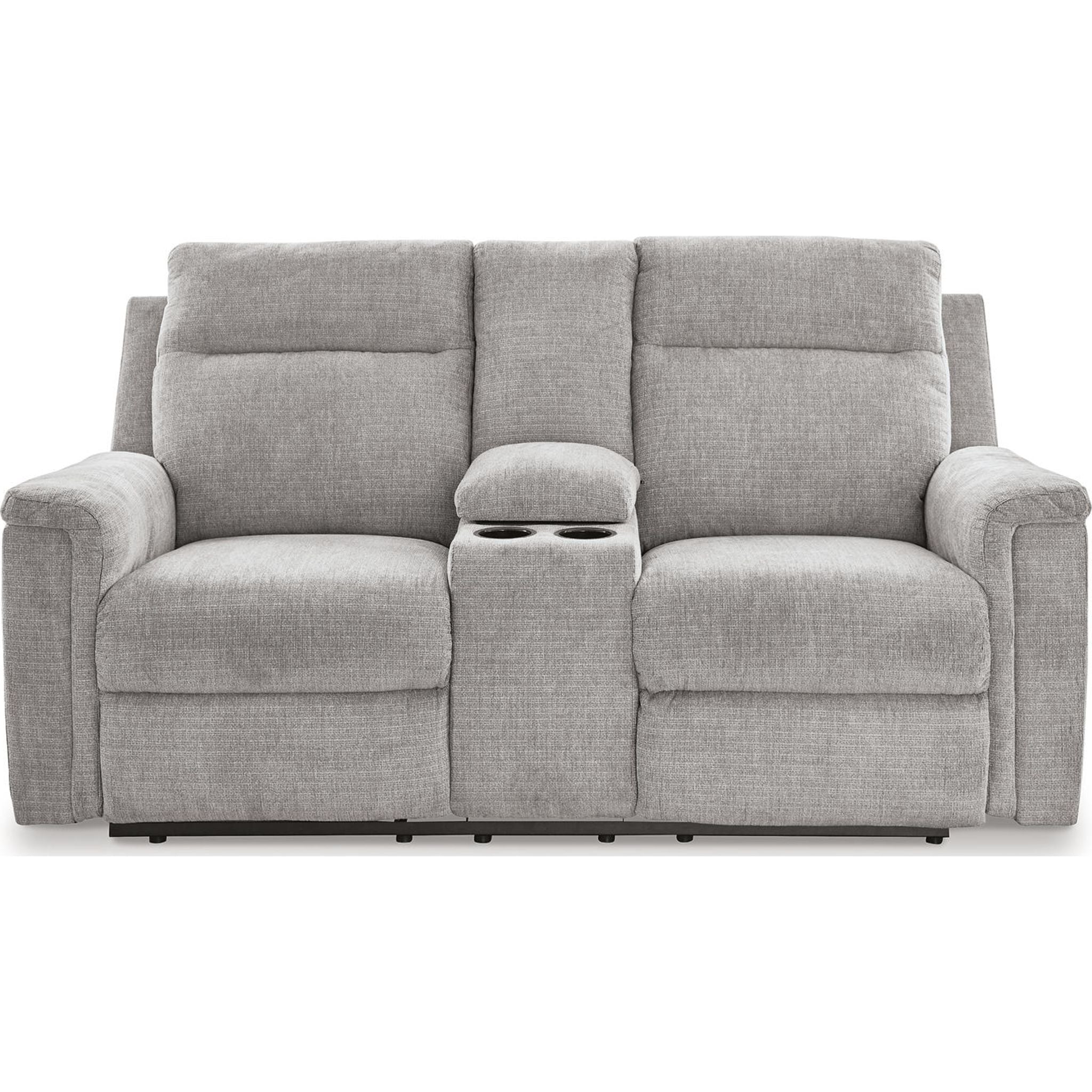 Barnsana Power Reclining Loveseat with Console - Modern Electric Recliner Sofa for Living Room, Home Theater & Family Room - Comfortable Dual Motor Couches with USB Charging & Cup Holders