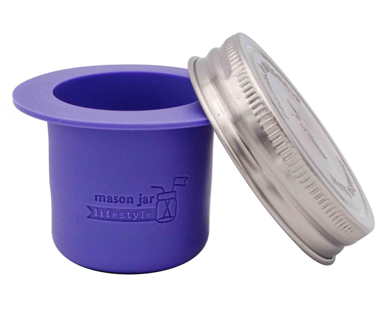 Eco-Friendly Mason Jar Bento Lunch Box - Plastic-Free Salad, Dip & Snack Container with Divider (Ultra Violet, Regular Mouth) - Perfect for Meal Prep, Picnics & Office Lunches