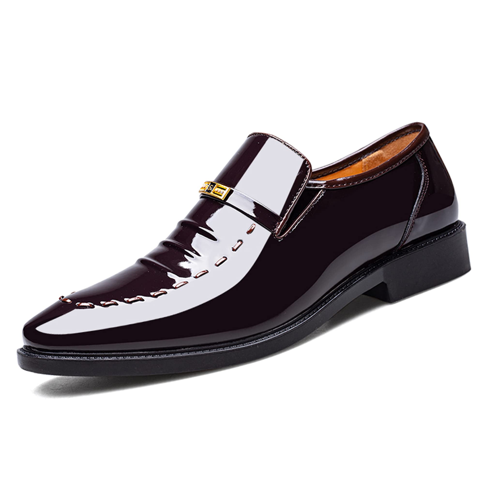 **Men's Classic Leather Loafers - Slip-On Casual Dress Shoes for Commuting & Work - Anti-Slip & Breathable - Perfect for Office, Business Travel & Everyday Wear**