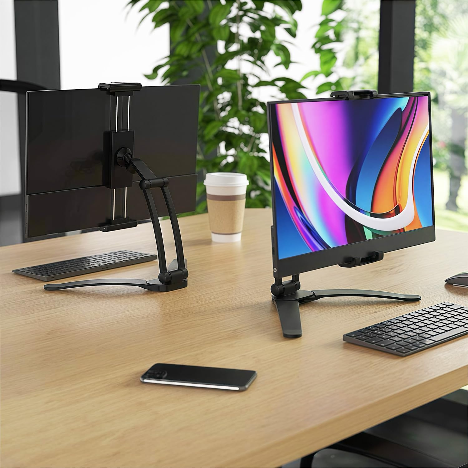 Portable Monitor Stand - Aluminum Alloy Tablet Holder for iPad, Surface Pro | Home & Office Use
