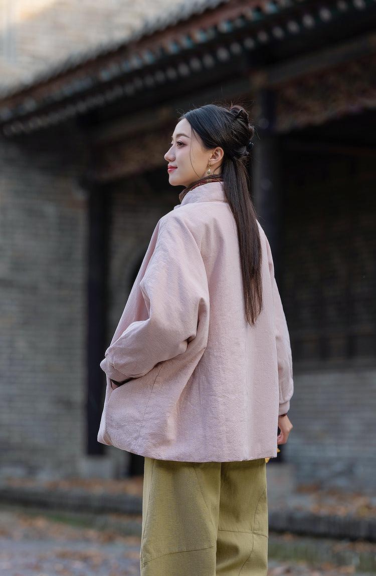 Vintage Women's Ramie Cotton Winter Coat - Warm & Stylish Retro Outerwear for Cold Weather - Perfect for Casual Outings, Travel & Winter Fashion