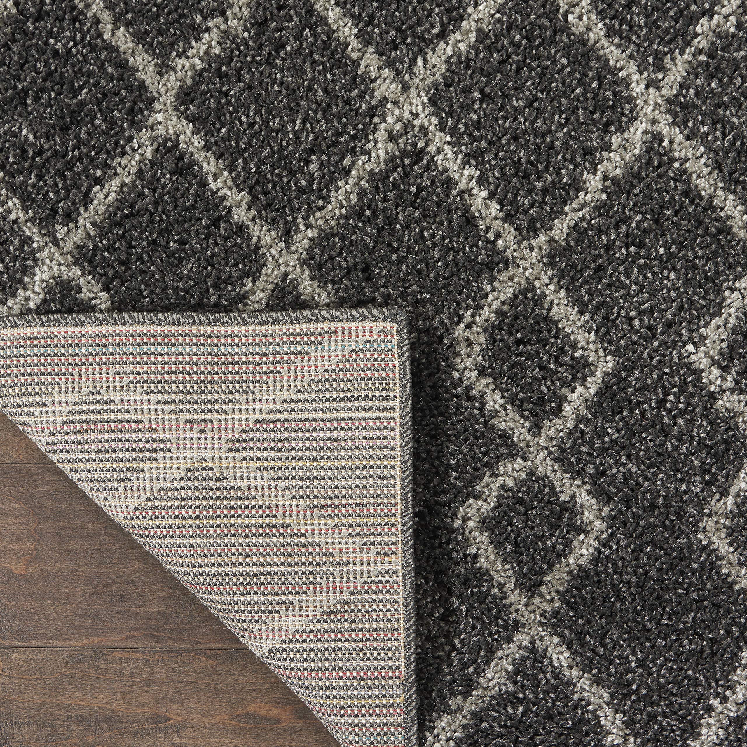 Nourison Geometric Shag Moroccan Charcoal 2'2