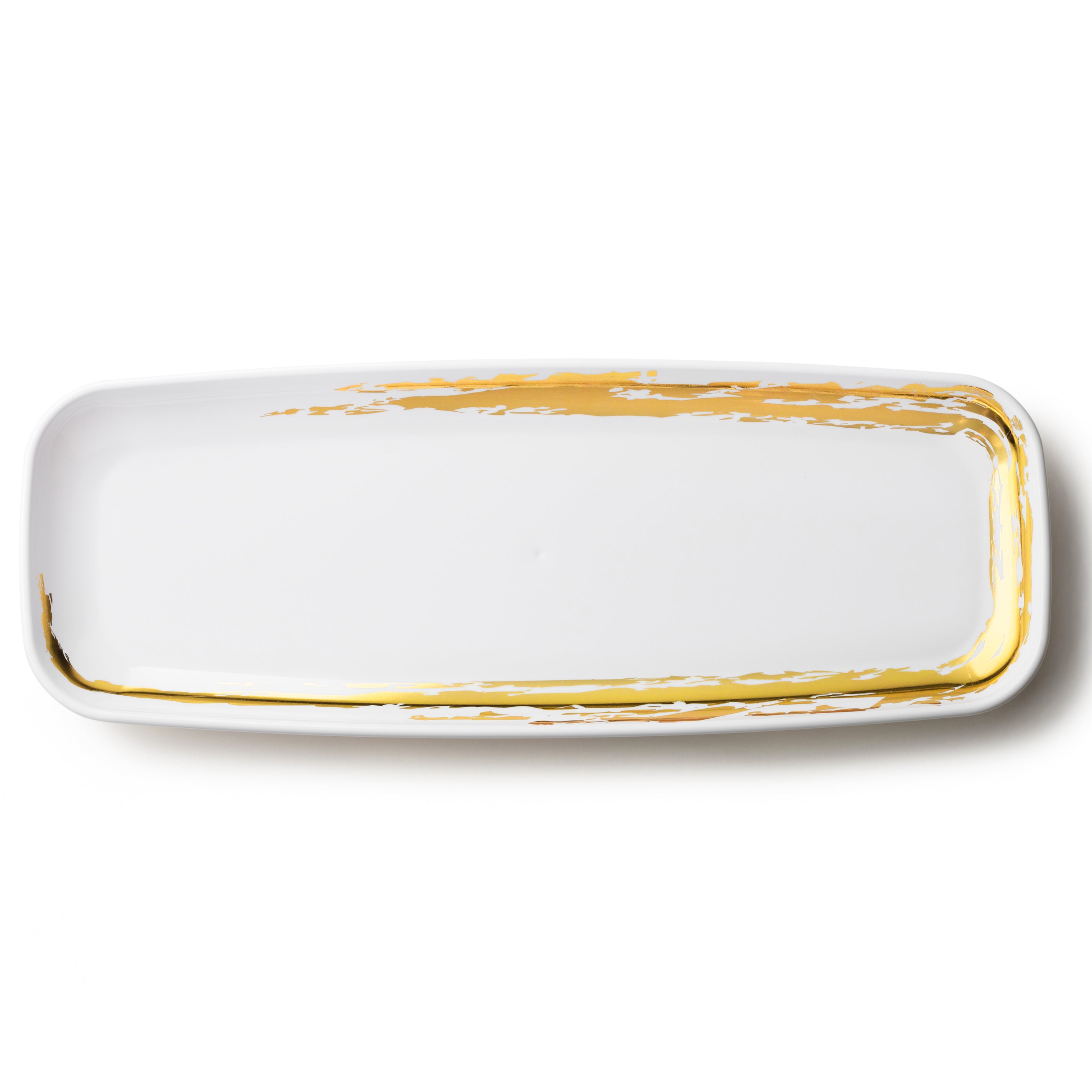 Premium White and Gold Oval Serving Platter Set of 2 - Elegant Appetizer Tray for Dinner Parties, Cheese Boards & Holiday Entertaining