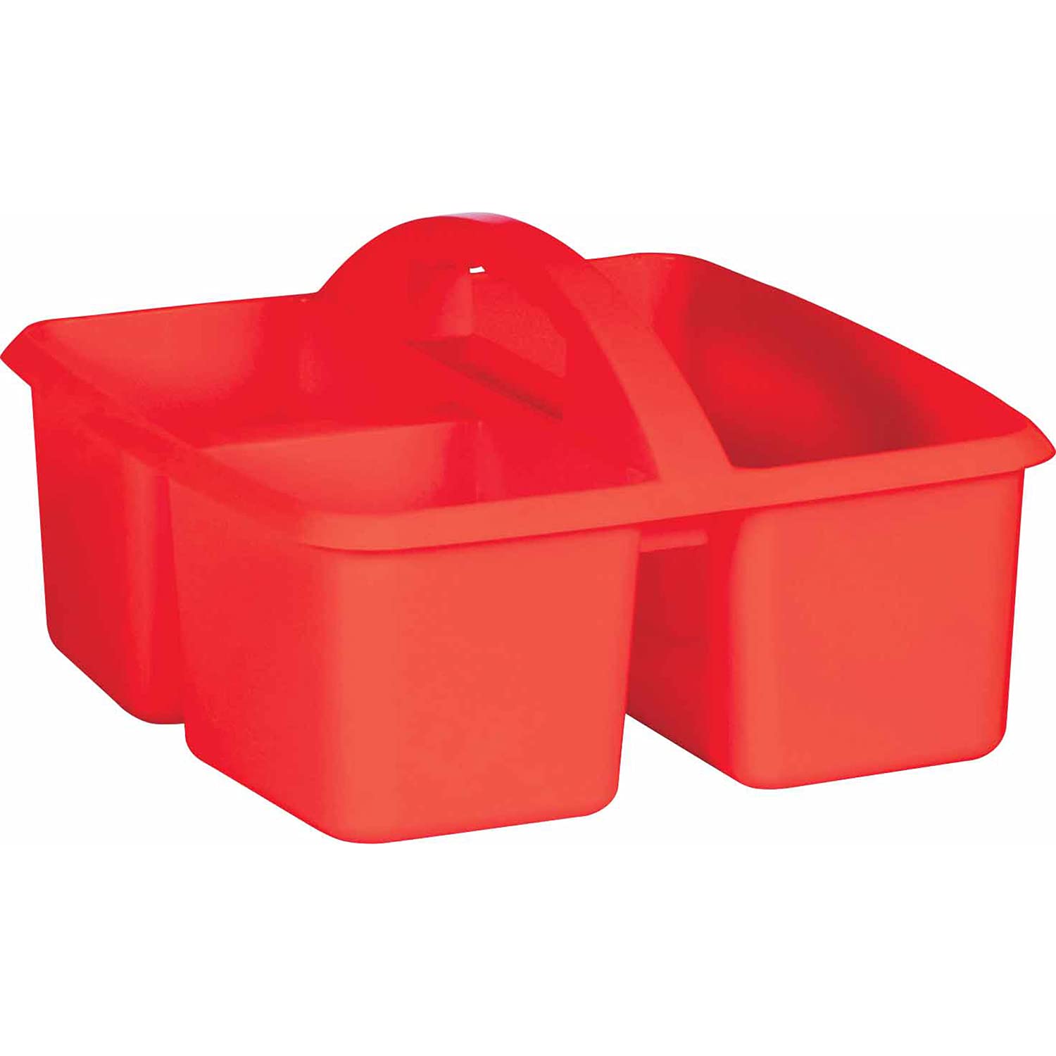Teacher Created Resources Red Plastic Storage Caddy - Classroom Organization Supplies for Teachers, Students & Homeschooling - Perfect for Books, Art Supplies & Stationery Storage
