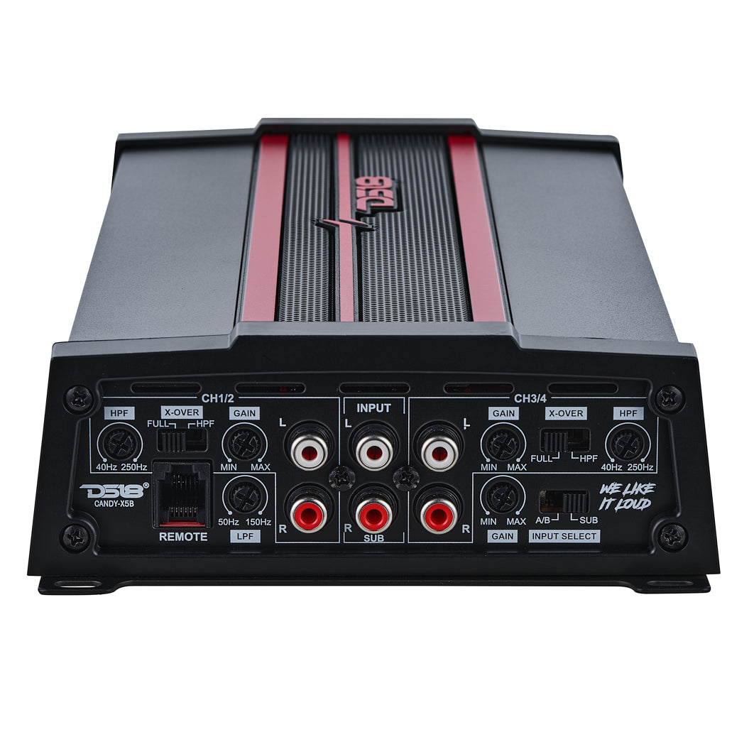 DS18 CANDY X5B 2000W 5-Channel Class D Car Amplifier - Full Range Audio for Cars, Trucks & SUVs | Perfect for Bass Boost & High-Performance Sound Systems