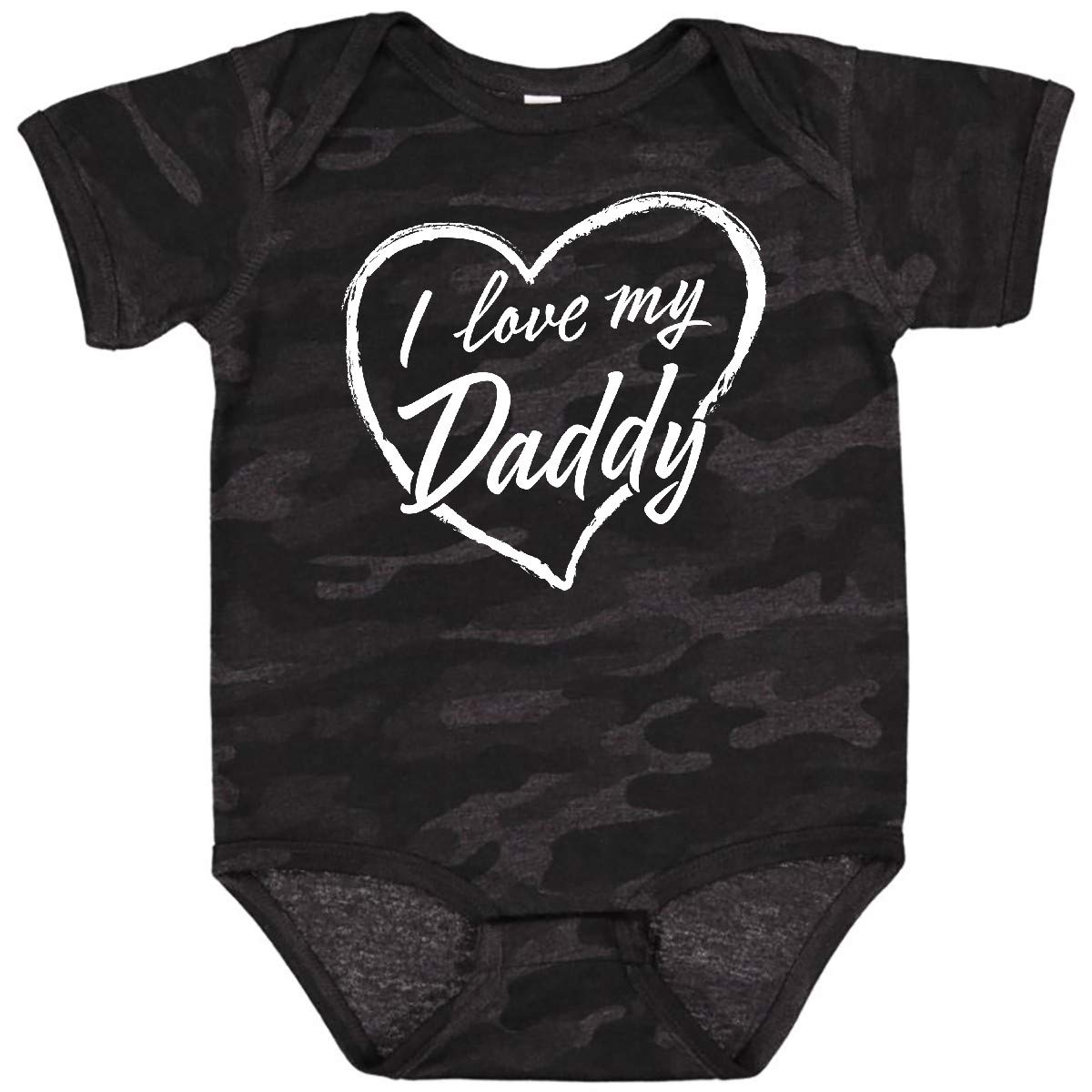 I Love My Daddy in White Chalk Heart Baby Bodysuit - Cute Infant Onesie for Father's Day, Family Photos & Special Occasions
