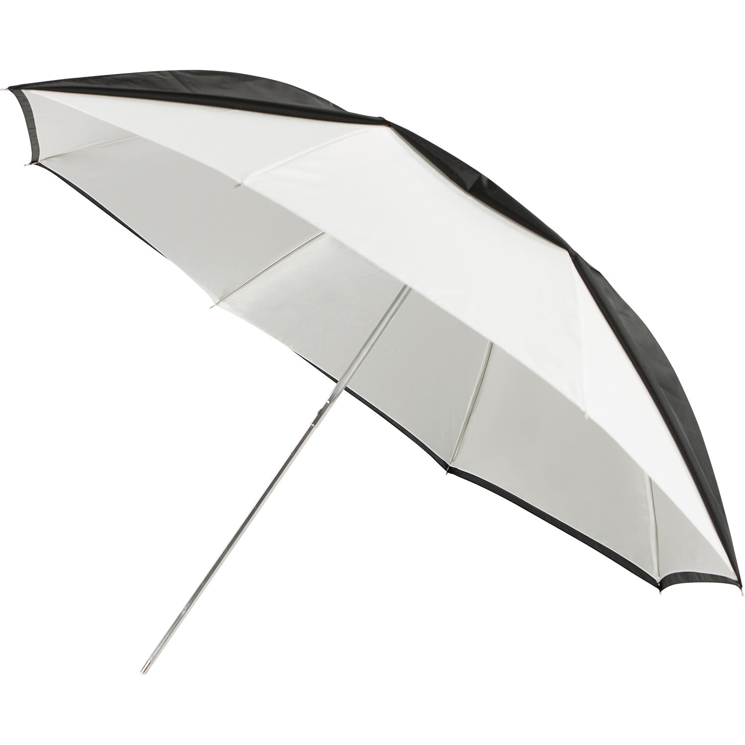 Compact Collapsible Travel Umbrella - Optical White Satin with Removable Black Cover - 43 Inch Windproof Folding Umbrella for Men & Women - Perfect for Commuting, Travel & Outdoor Activities