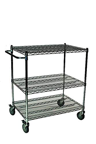 Omega 3-Tier Black Wire Shelf Cart - 24