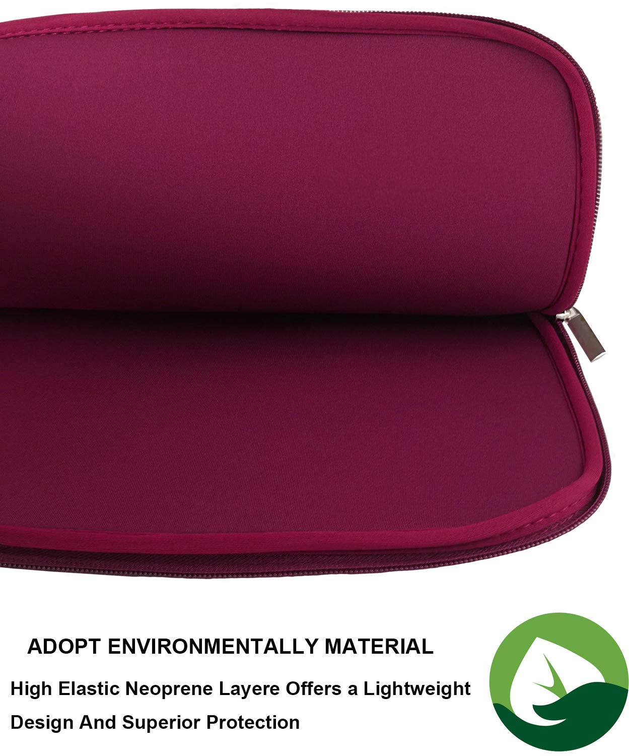 Premium 13-13.3 Inch Neoprene Laptop Sleeve - Shockproof & Water-Resistant Case for MacBook Pro/Air, Notebook & Tablet - Wine Red - Perfect for Travel, Office & School Use