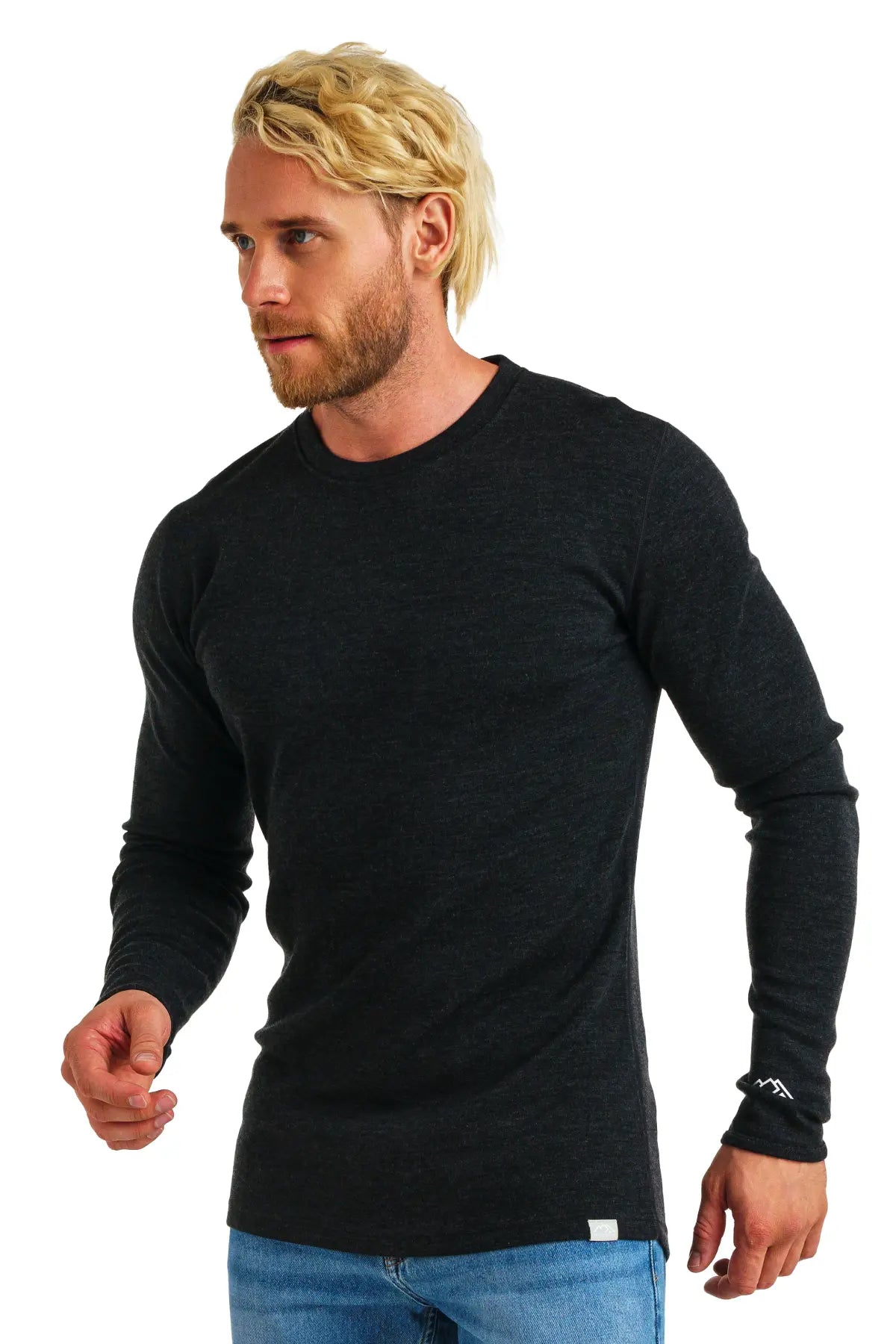 Premium Men's Merino Wool Long Sleeve Base Layer Shirt - 320 GSM, Charcoal Grey - Ideal for Hiking, Skiing & Cold Weather Outdoor Activities