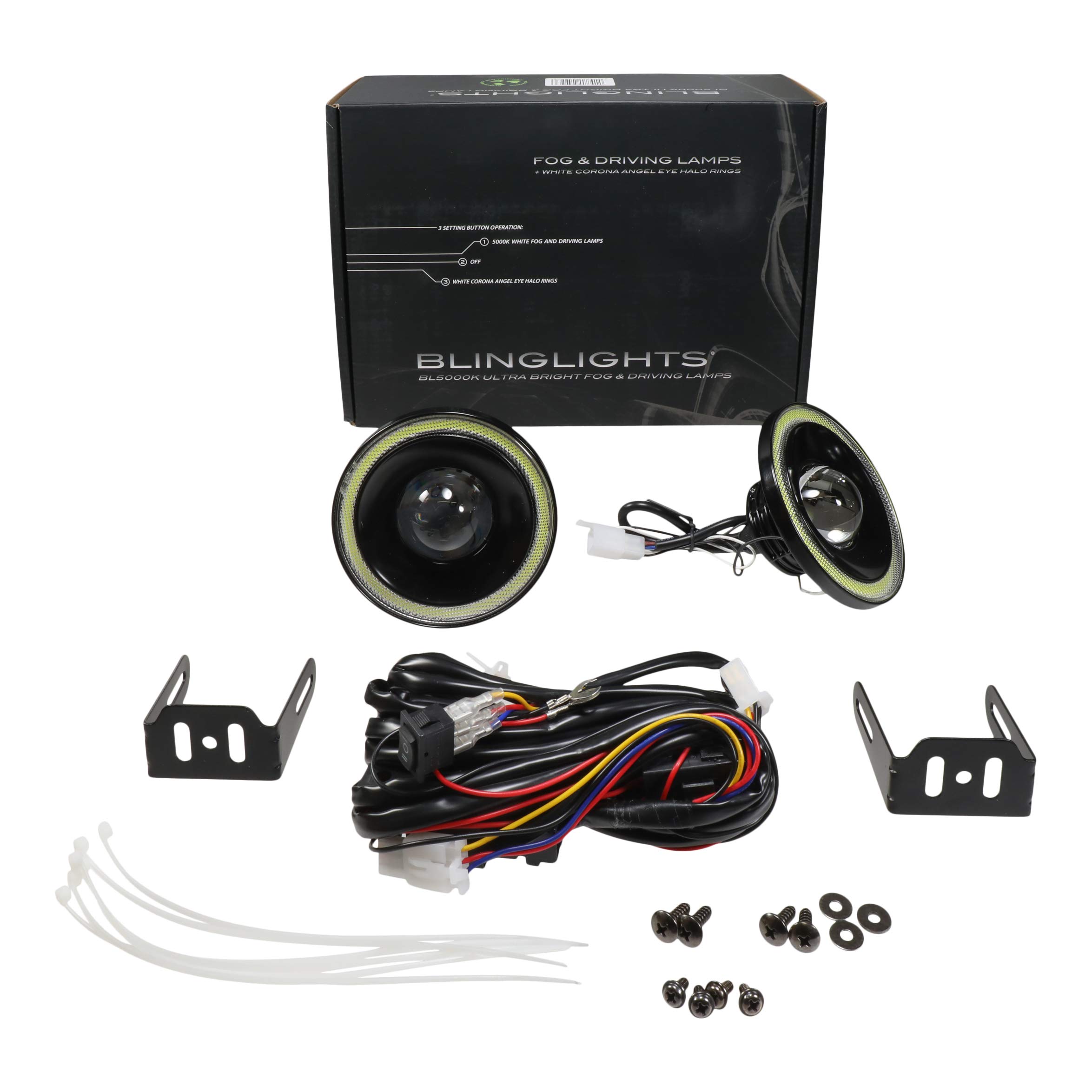 Halo LED Fog Lights for 2010-2012 Kia Sorento - Waterproof DRL Daytime Running Lights with Bright White Beams - Perfect for Night Driving & Off-Road Adventures
