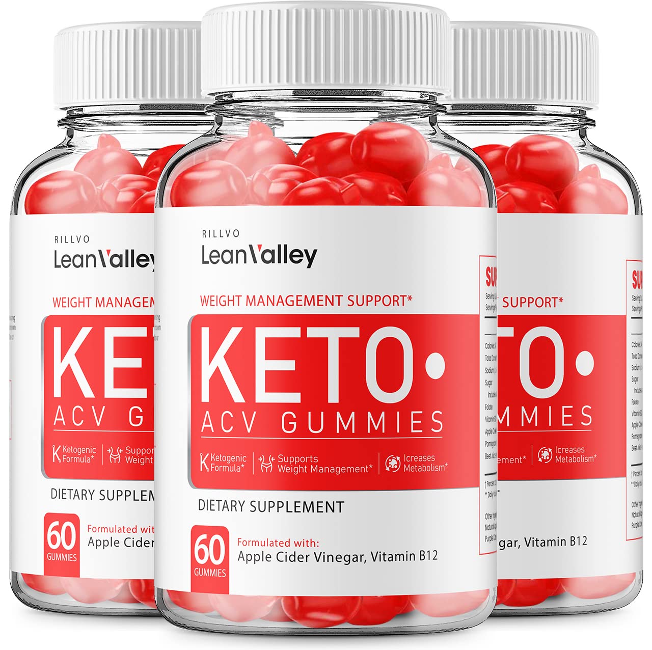 Lean Valley Keto ACV Gummies (3 Pack, 180 Count) - Apple Cider Vinegar Weight Loss Supplement with Advanced Formula | Supports Ketosis & Metabolism Boost | Perfect for Low-Carb Diet & Healthy Lifestyle