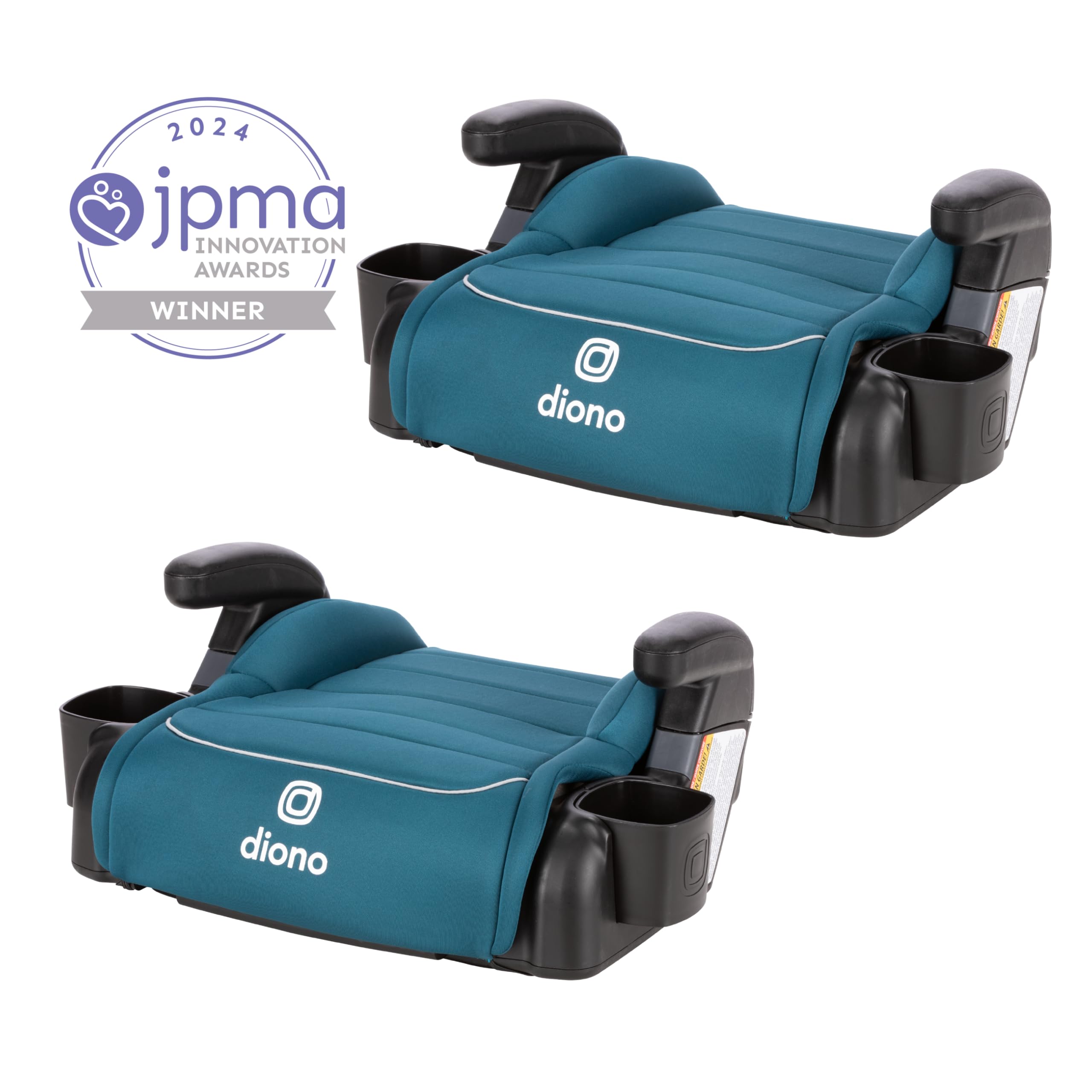 Diono Connect3 R Backless Booster Car Seat 2-Pack – Slim Fit for 3-Across in Mid-Sized Sedans & SUVs – Lightweight Kids Booster Seat with Cup Holder – 40-120 lbs – Blue Razz Ice – Perfect for School, Travel & Daily Commutes