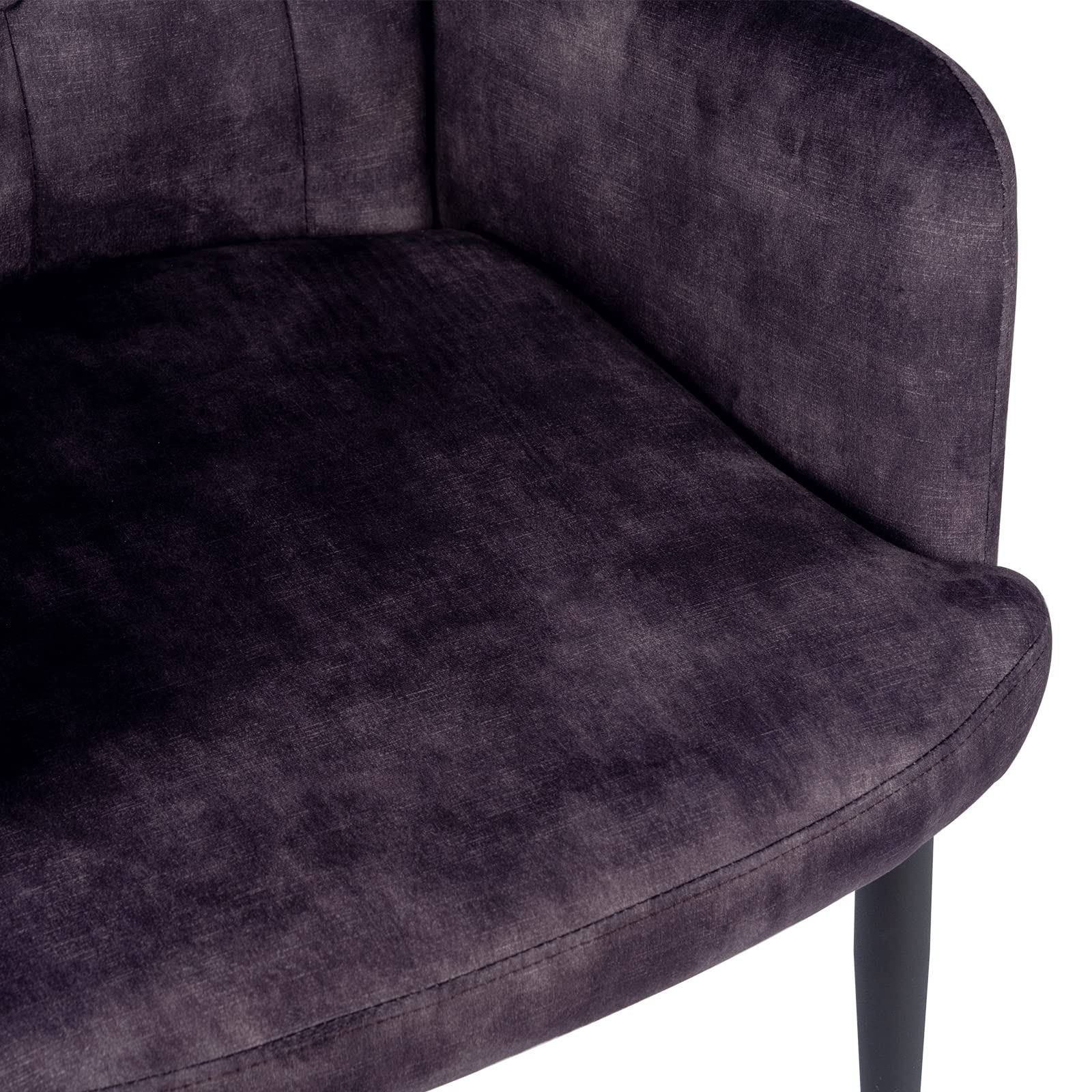 DUHOME Modern Velvet Accent Chair - Tufted Button Back Armchair with Upholstered Tall Back - Elegant Reception Side Chair for Living Room, Bedroom & Office - Soft Black Velvet Fabric - Perfect for Reading Nook, Lounge Area or Guest Seating