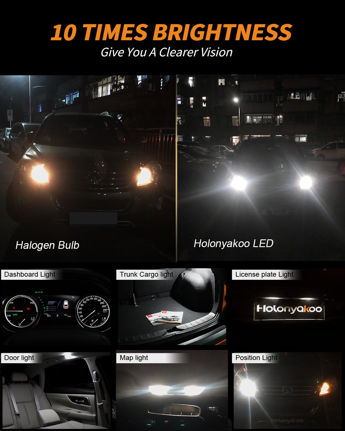 194 LED Bulb T10 Canbus for Car RV Lights - 6000K White (Set of 2) - Perfect for License Plate & Turn Signals