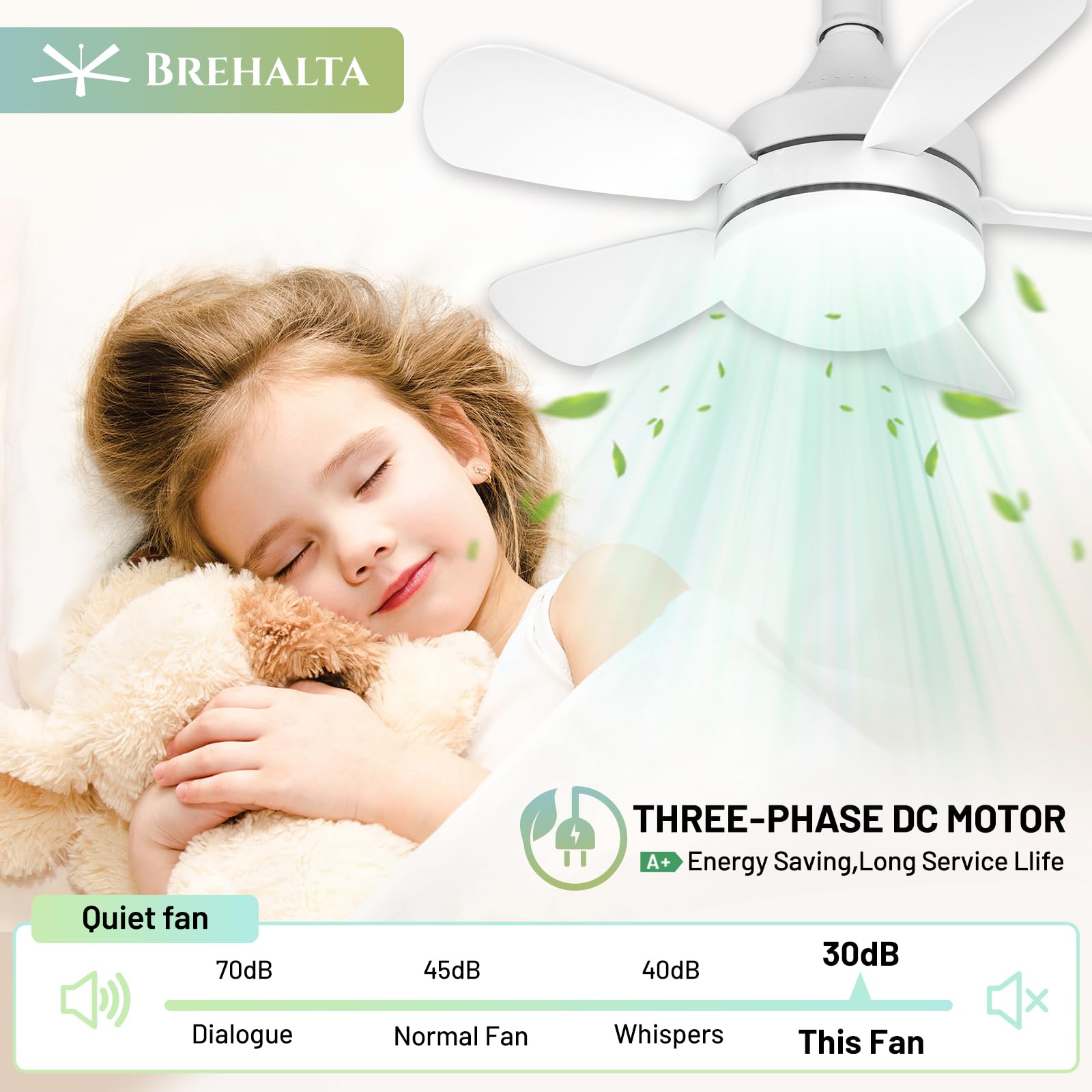 Remote Control Ceiling Fan with LED Light - 3 Color Temperatures (3000K-6500K), 3 Speed Settings, 2000LM Dimmable Bulb, Screw-In Socket Fan for Bedroom, Living Room, Kitchen & Garage - Perfect for Home Cooling and Ambient Lighting