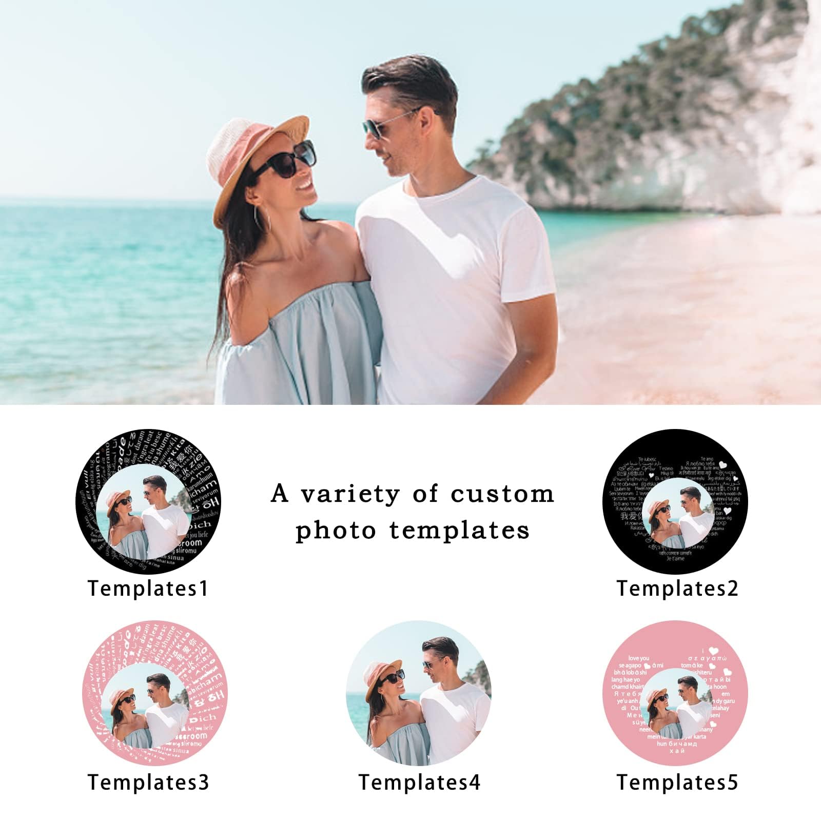 Personalized Picture Necklace for Women - Custom Photo Projection Pendant Jewelry - Round Engraved Memorial Gift for Girlfriend, Wife, Mother, Daughter - Perfect for Birthday, Anniversary & Special Occasions